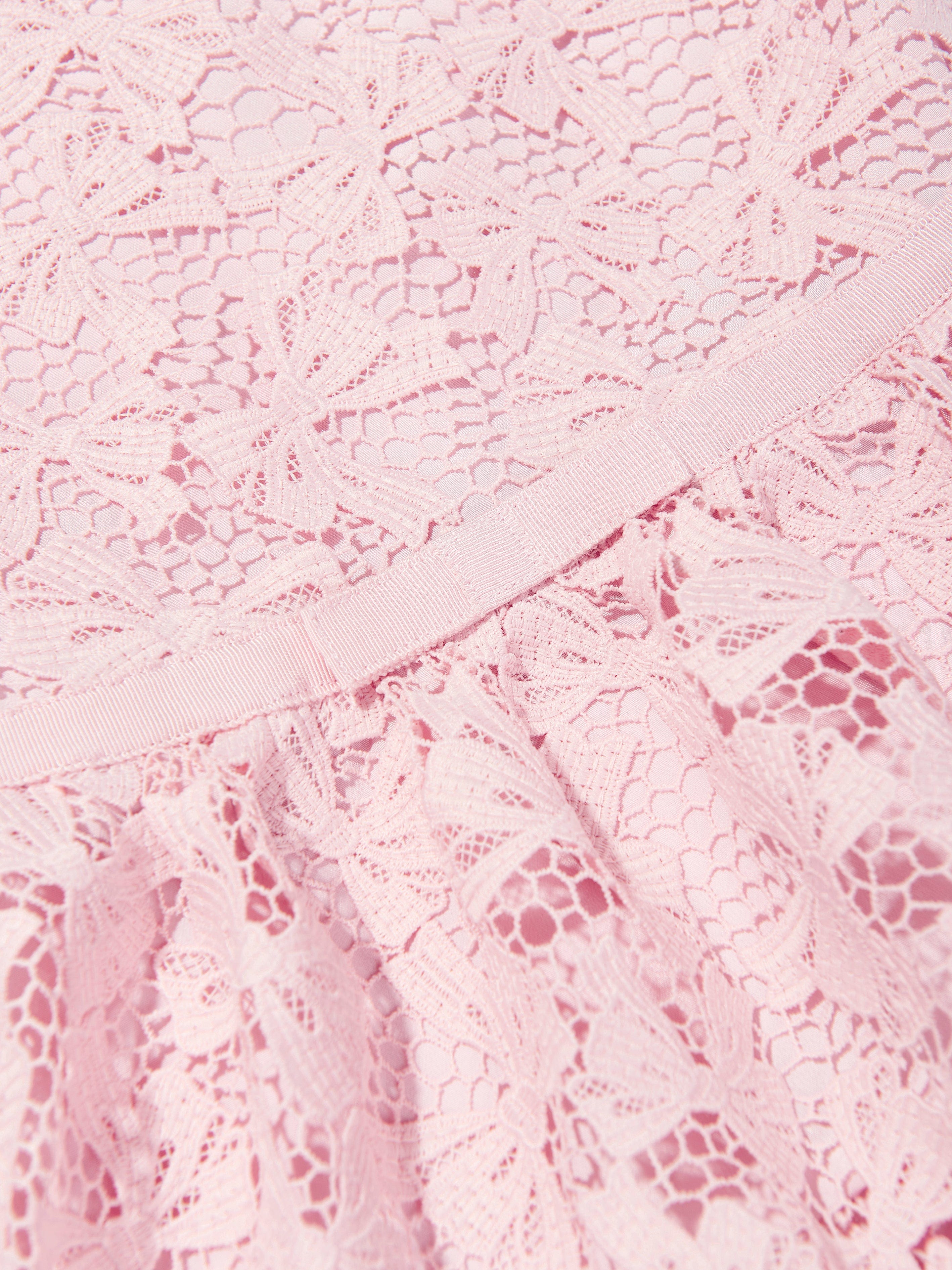 Girls Bow Lace Tiered Dress in Pink Cheap Pice Low Shipping Fee