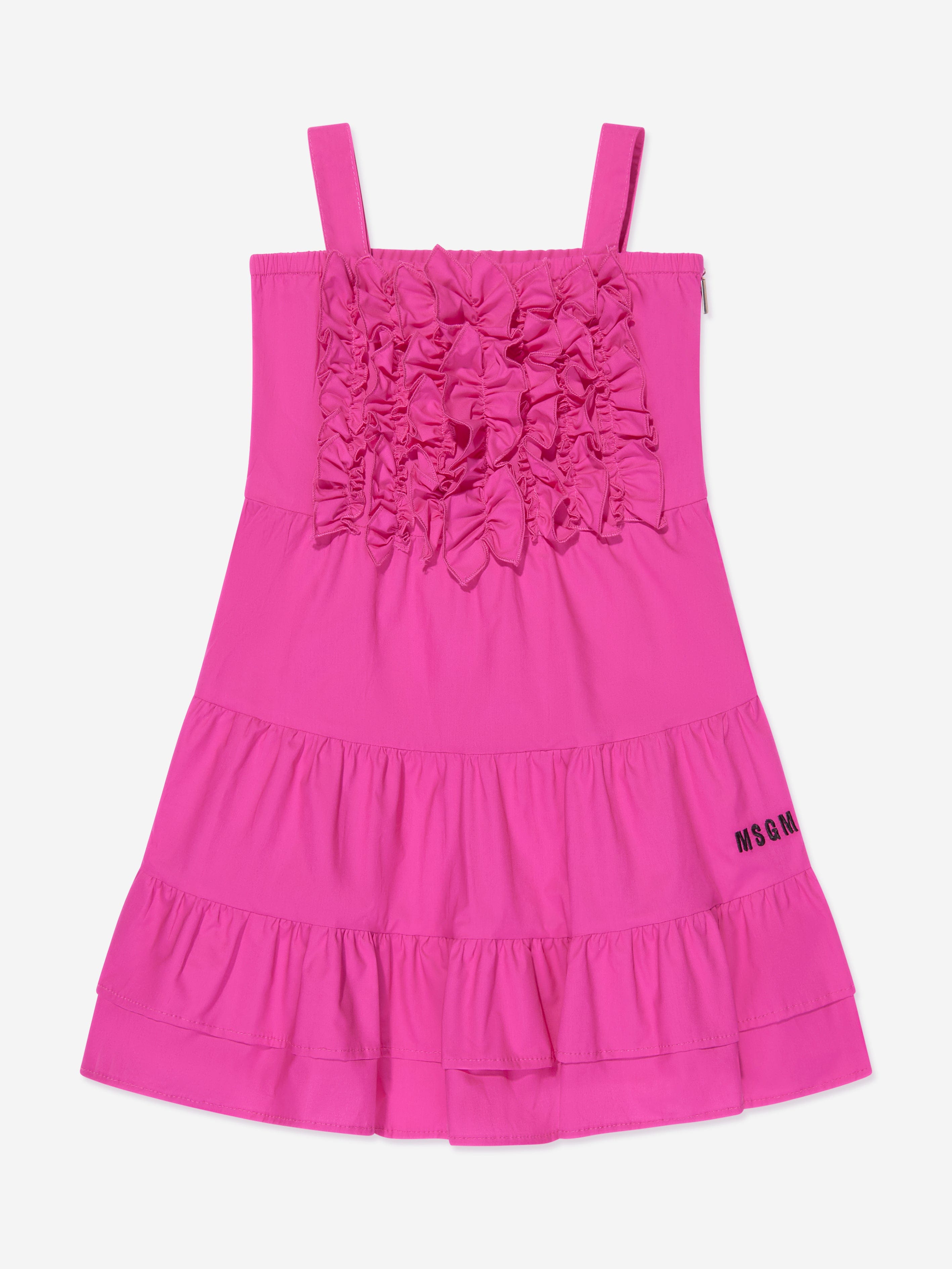 MSGM Girls Ruffle Dress in Pink Free Shipping Sale Online