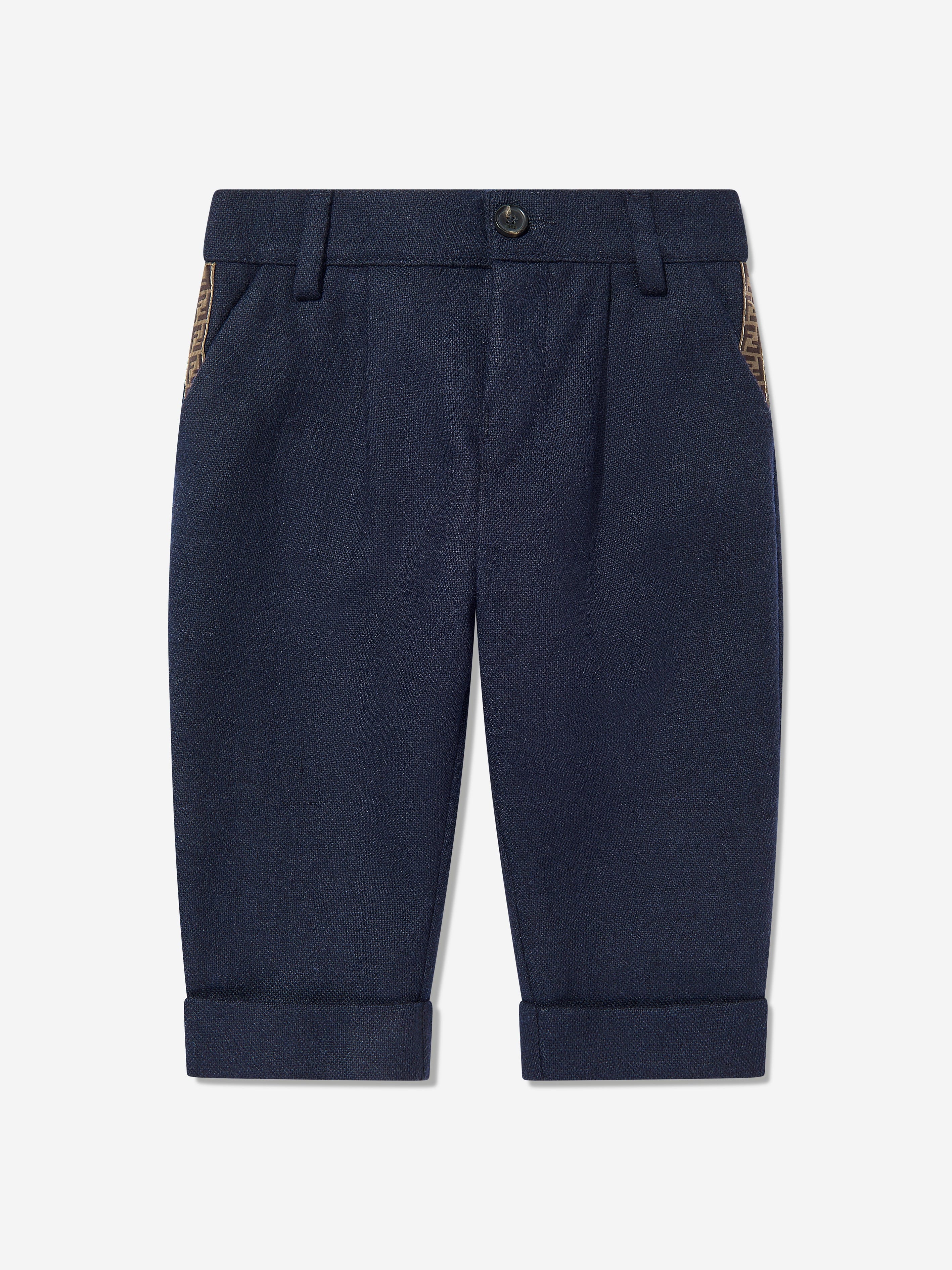 Baby Boys Flannel Trousers in Navy Cheap Discounts