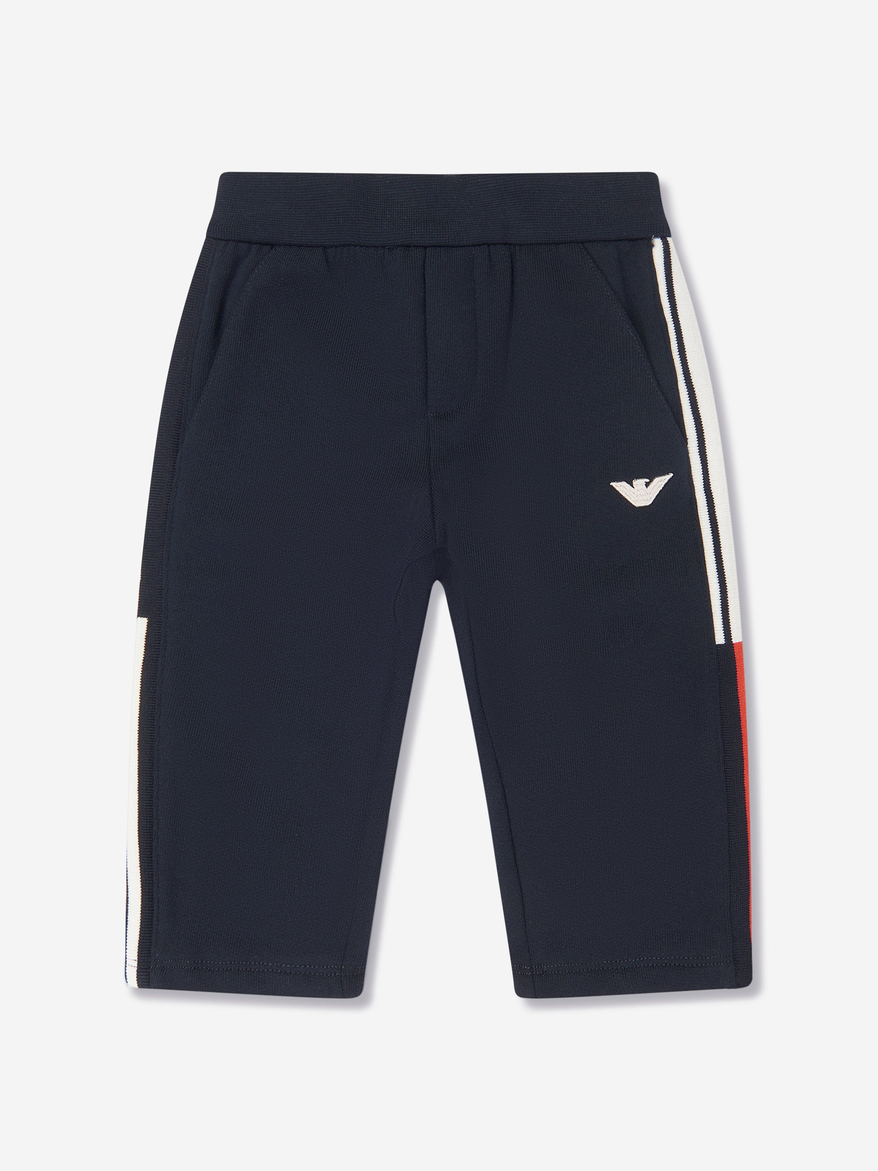 Emporio Armani Baby Boys Logo Jogtgers in Navy With Paypal Free Shipping