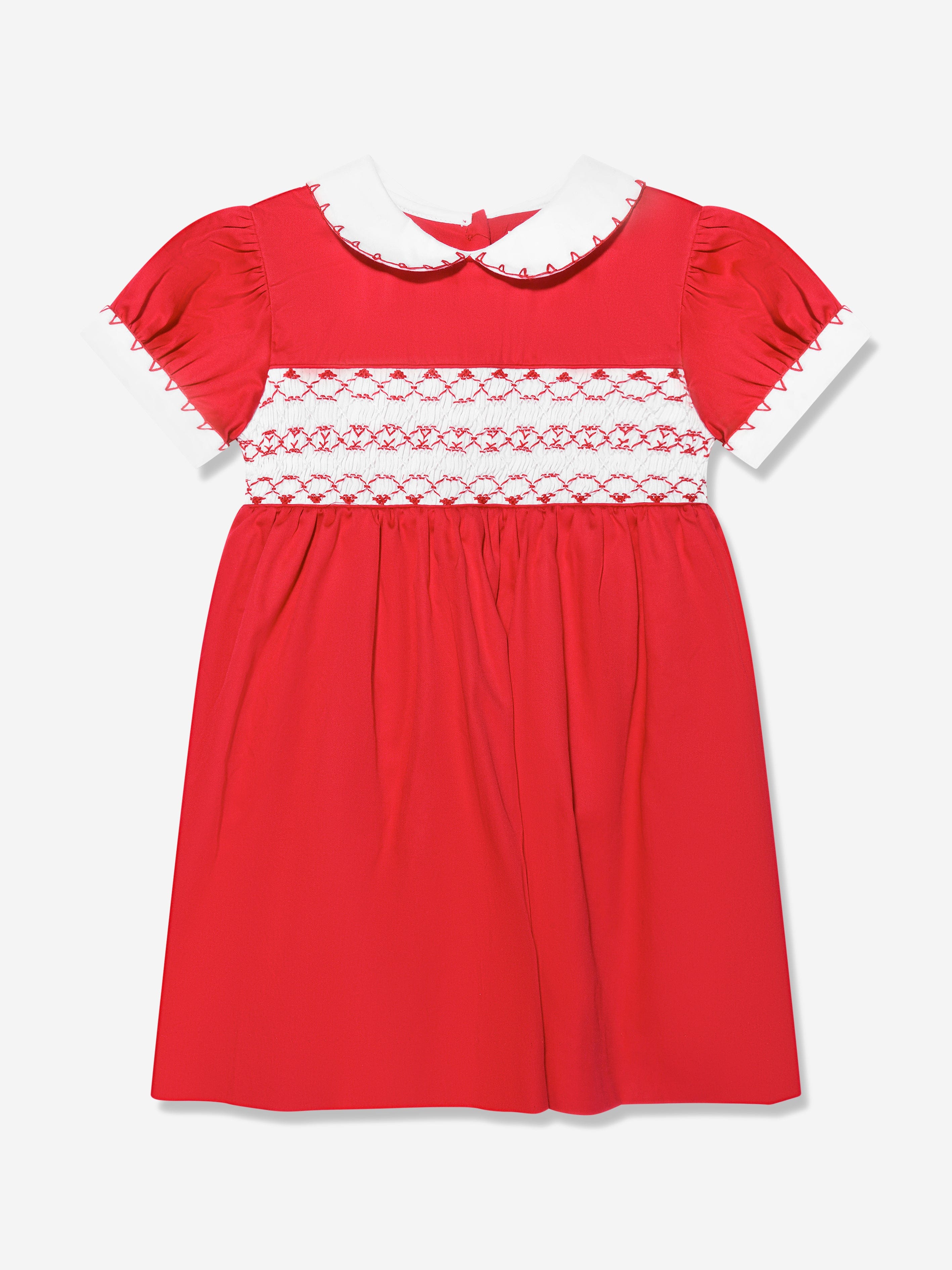 Rachel Riley Baby Girls Classic Smocked Dress And Bloomers in Red Free Shipping Best Pices