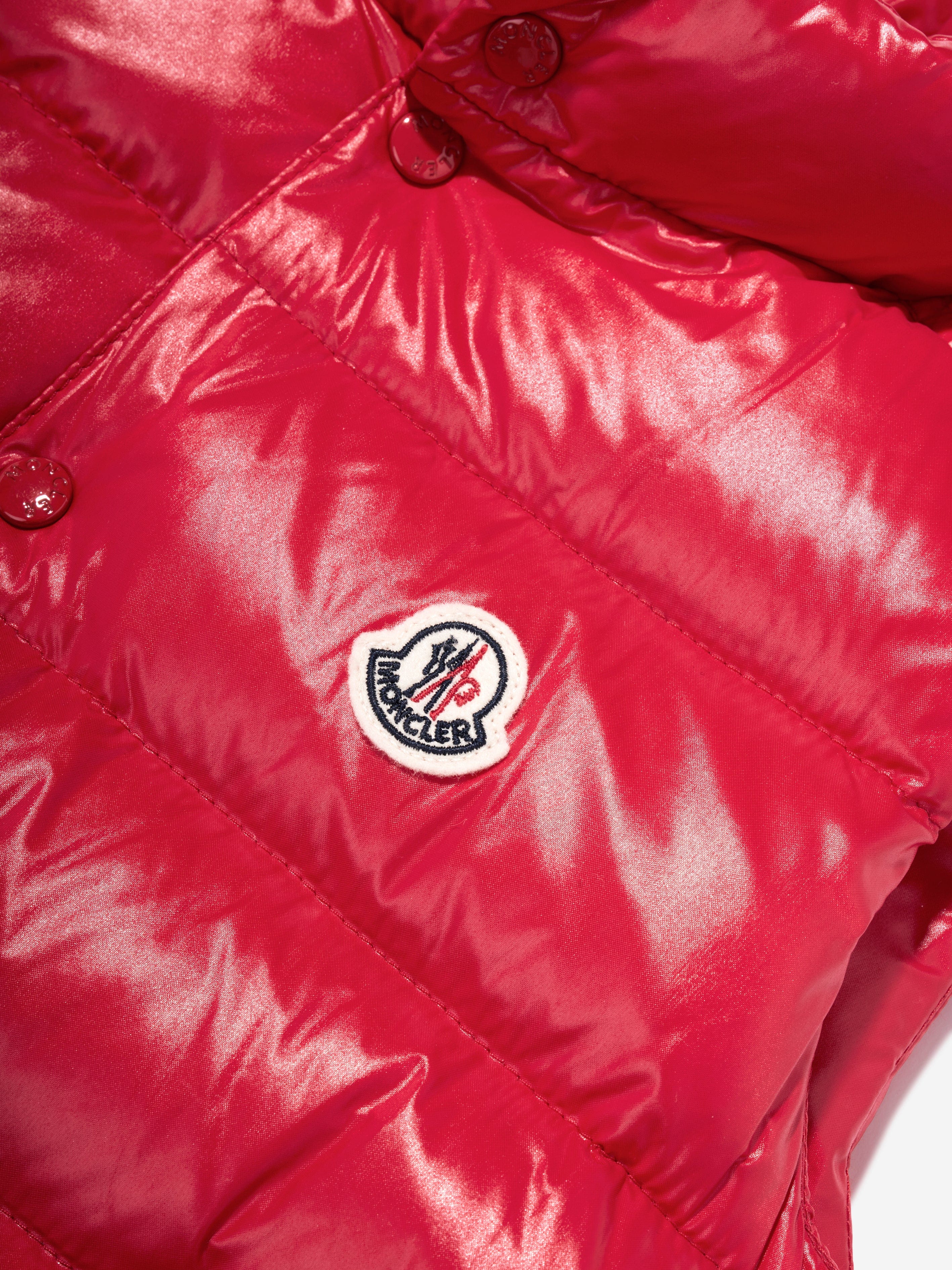 Moncler Enfant Boys Down Padded Tib Gilet in Red Cheap Brand New Unisex