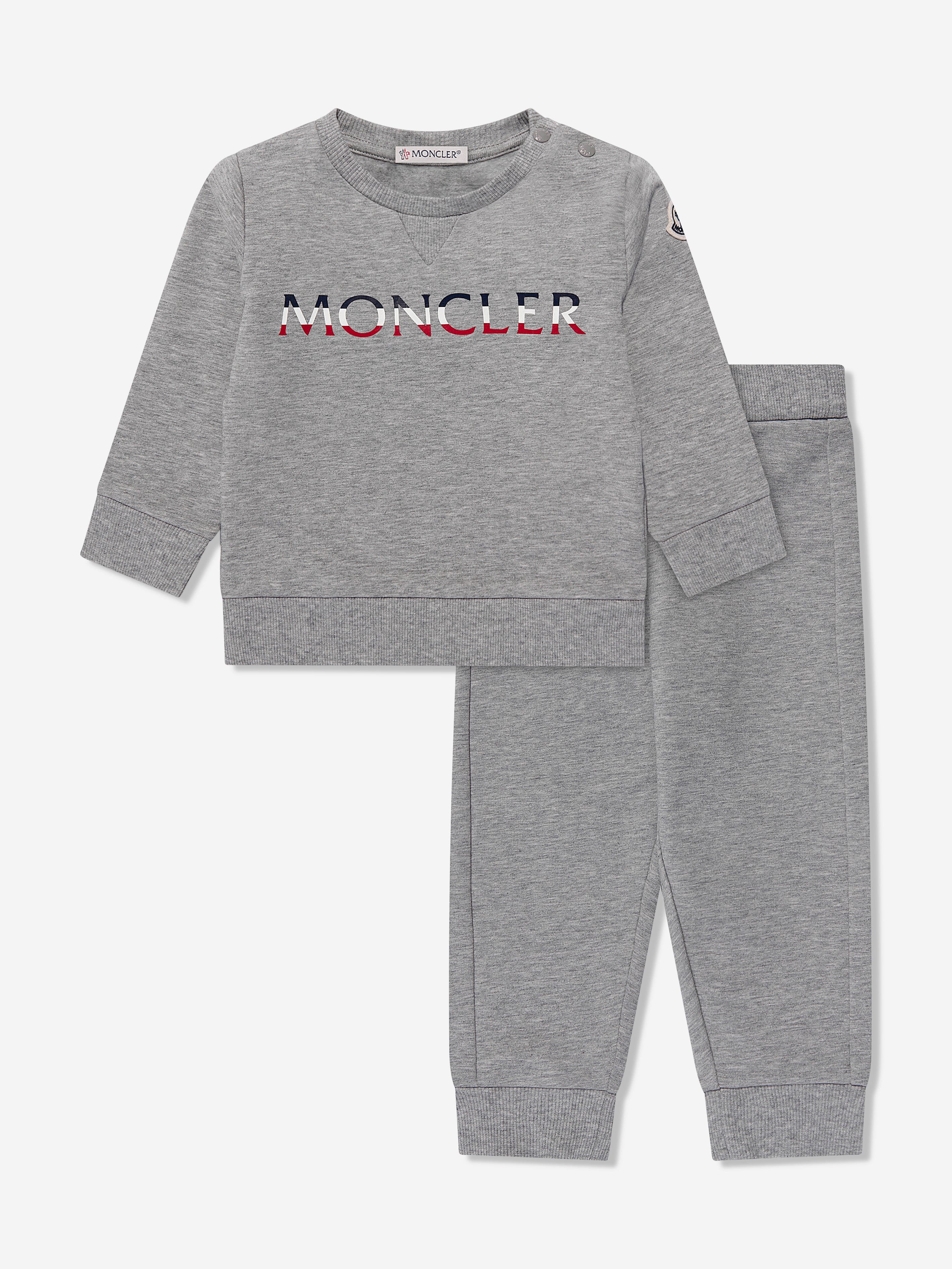 Moncler Enfant Baby Boys Logo Tracksuit Grey Cheap Sale Supply