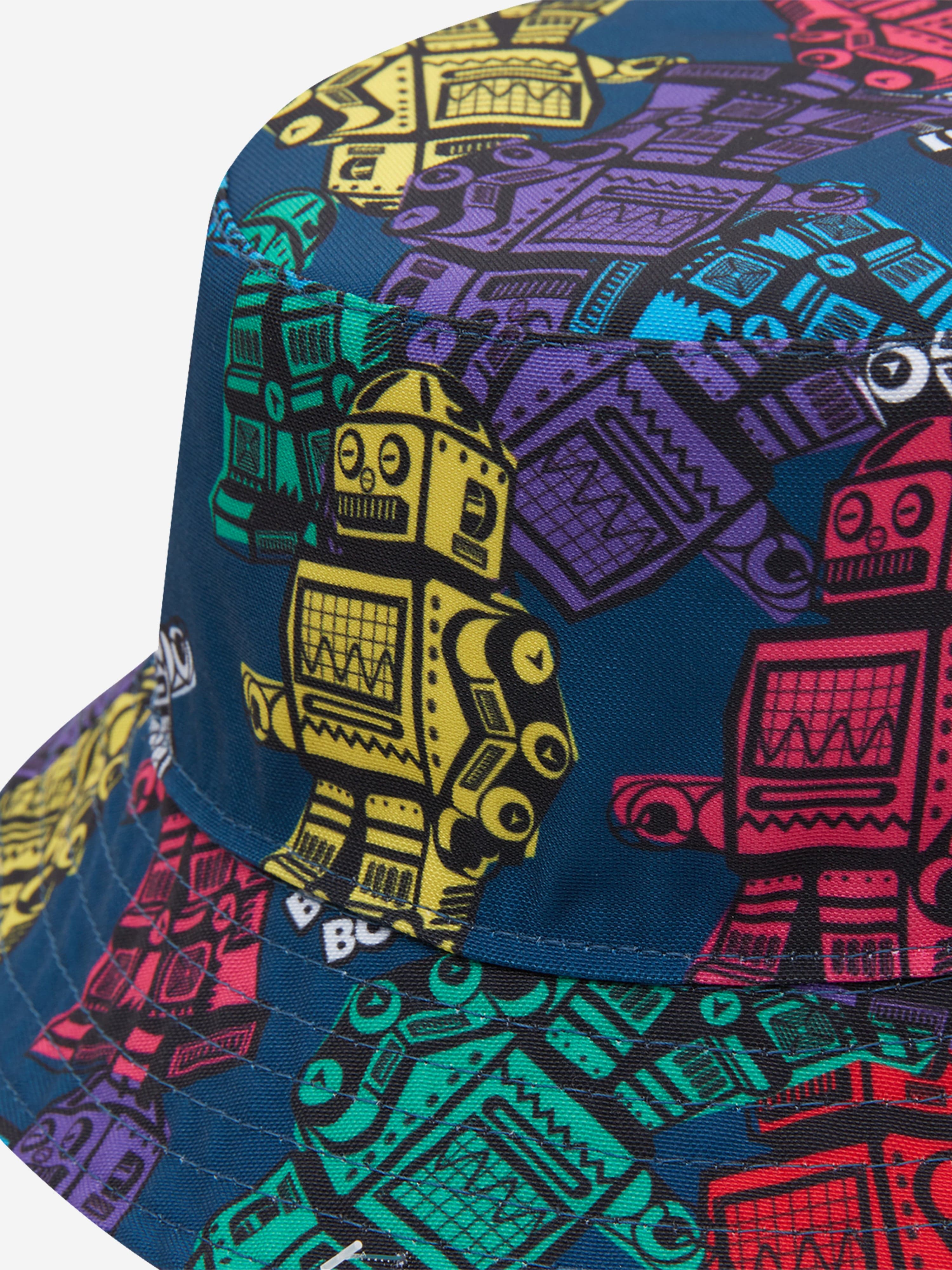 Billionaire Boys Club Kids Robot Print Reversible Bucket Hat in Multicolour Visa Payment Cheap Pice