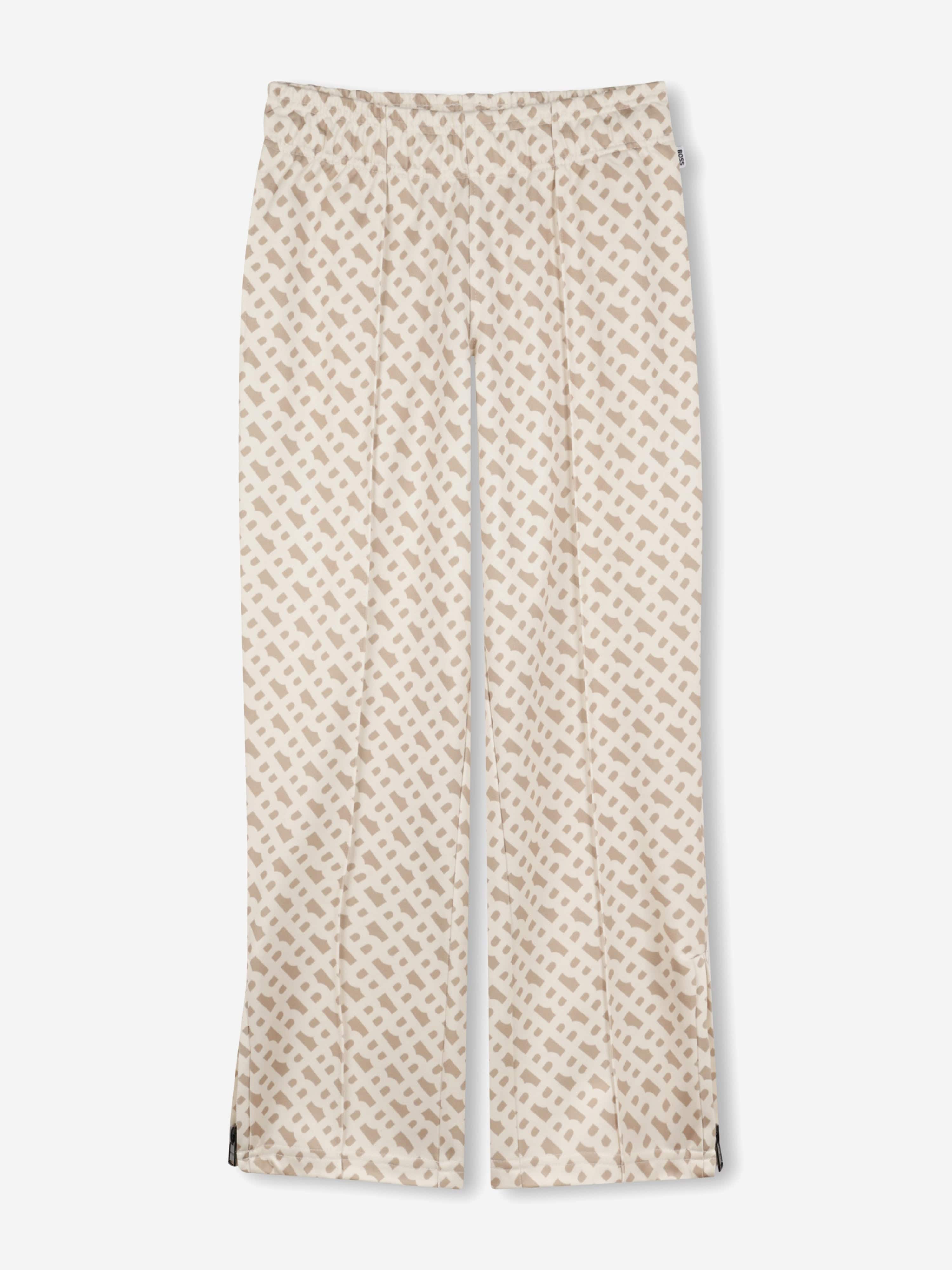 BOSS Boys Monogram Jogging Pants in Beige Finishline For Sale
