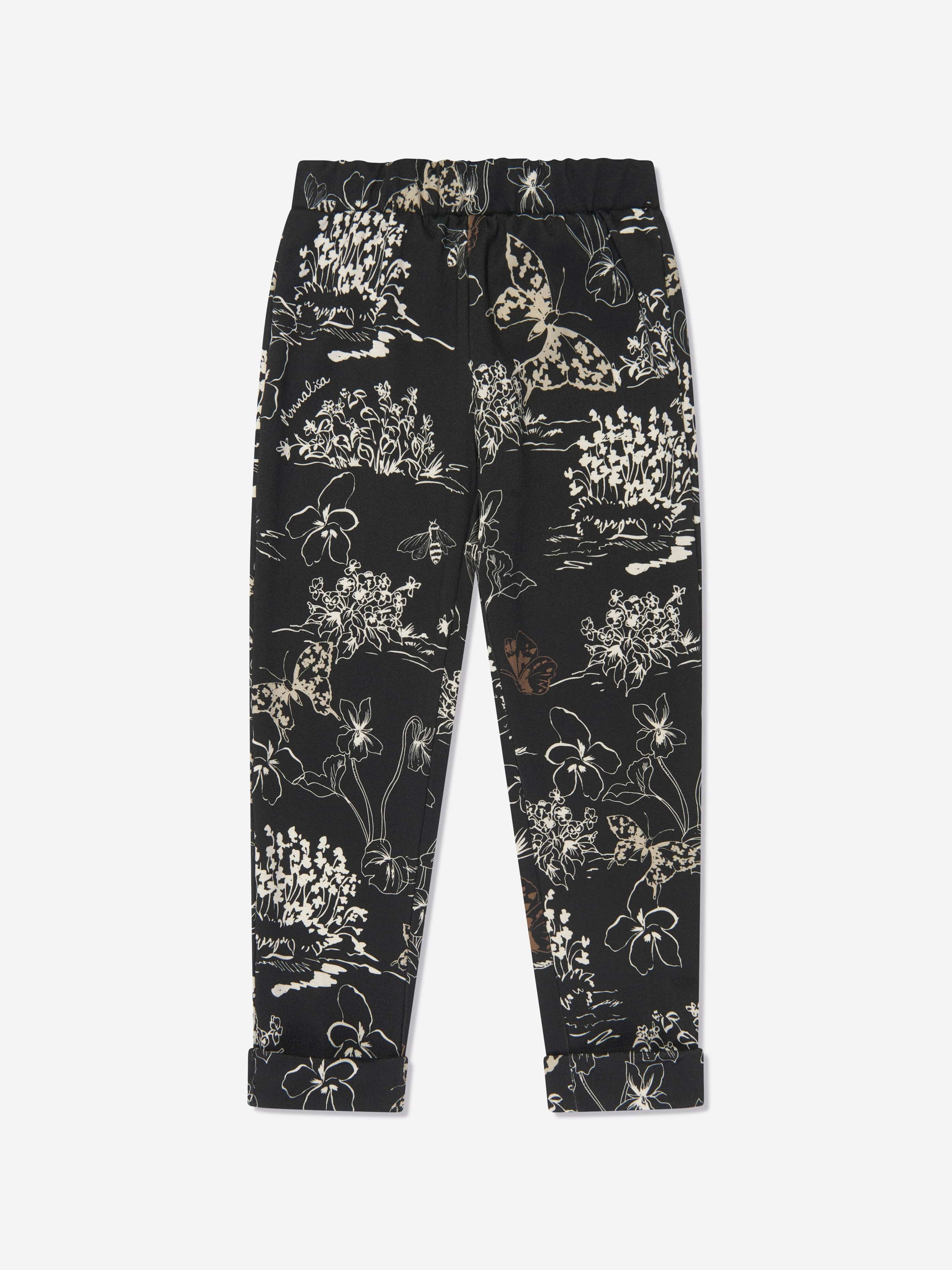 Monnalisa Girls Punto Milan Leggings in Black Official For Sale