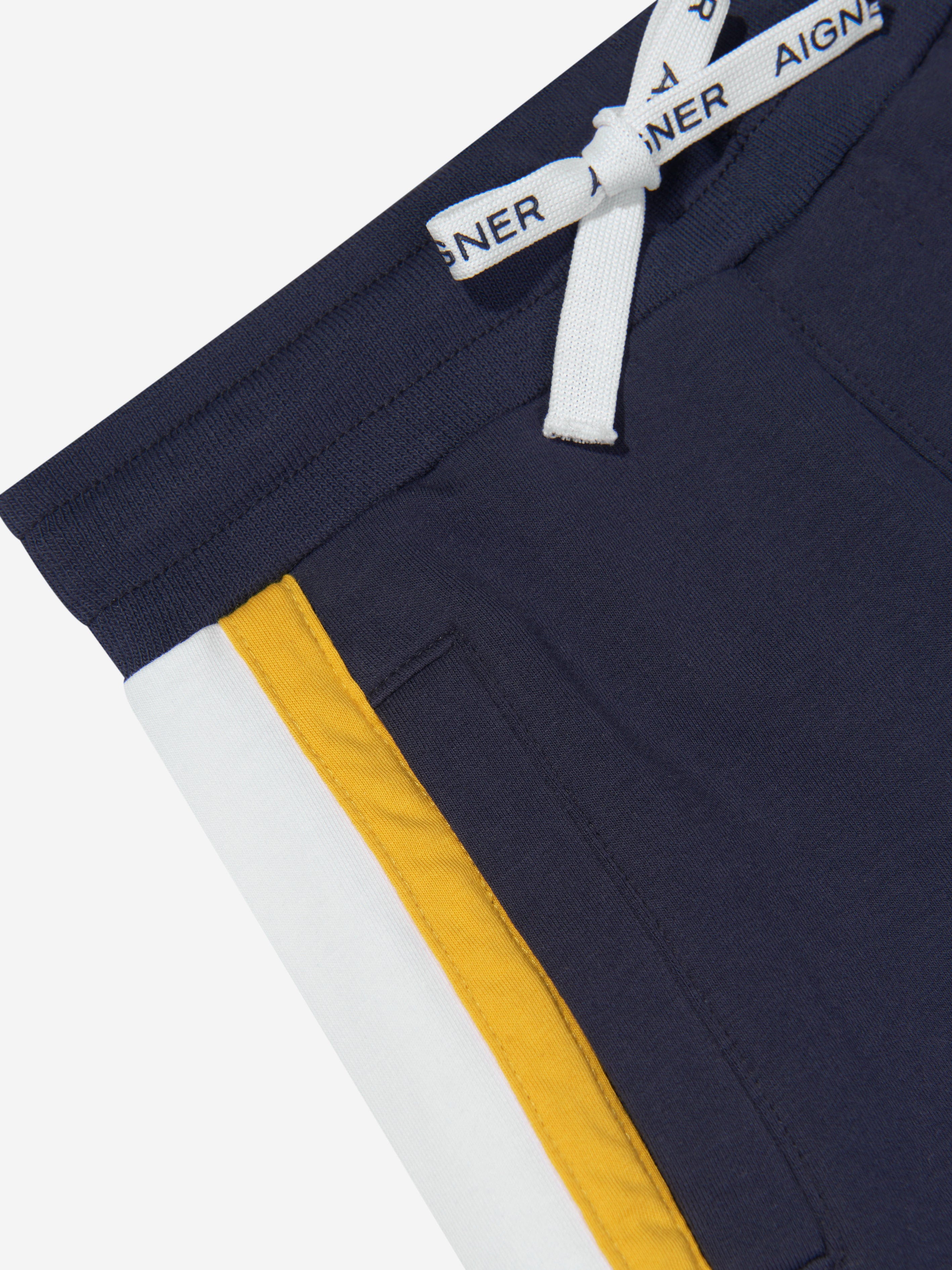 Aigner Boys Logo Bermuda Shorts in Navy Cheap Sale Store