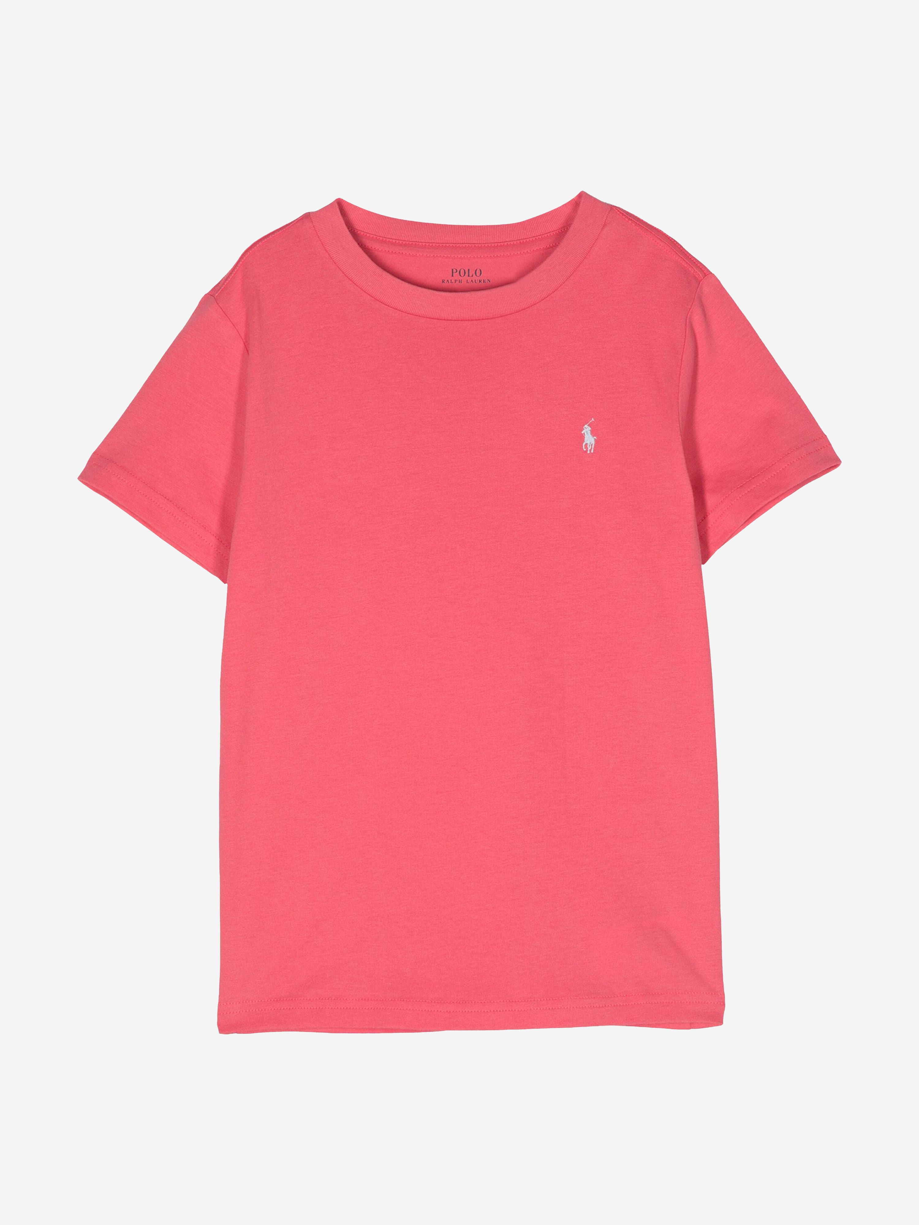 Ralph Lauren Boys Logo T-Shirt in Pink Geniue Stockist Online