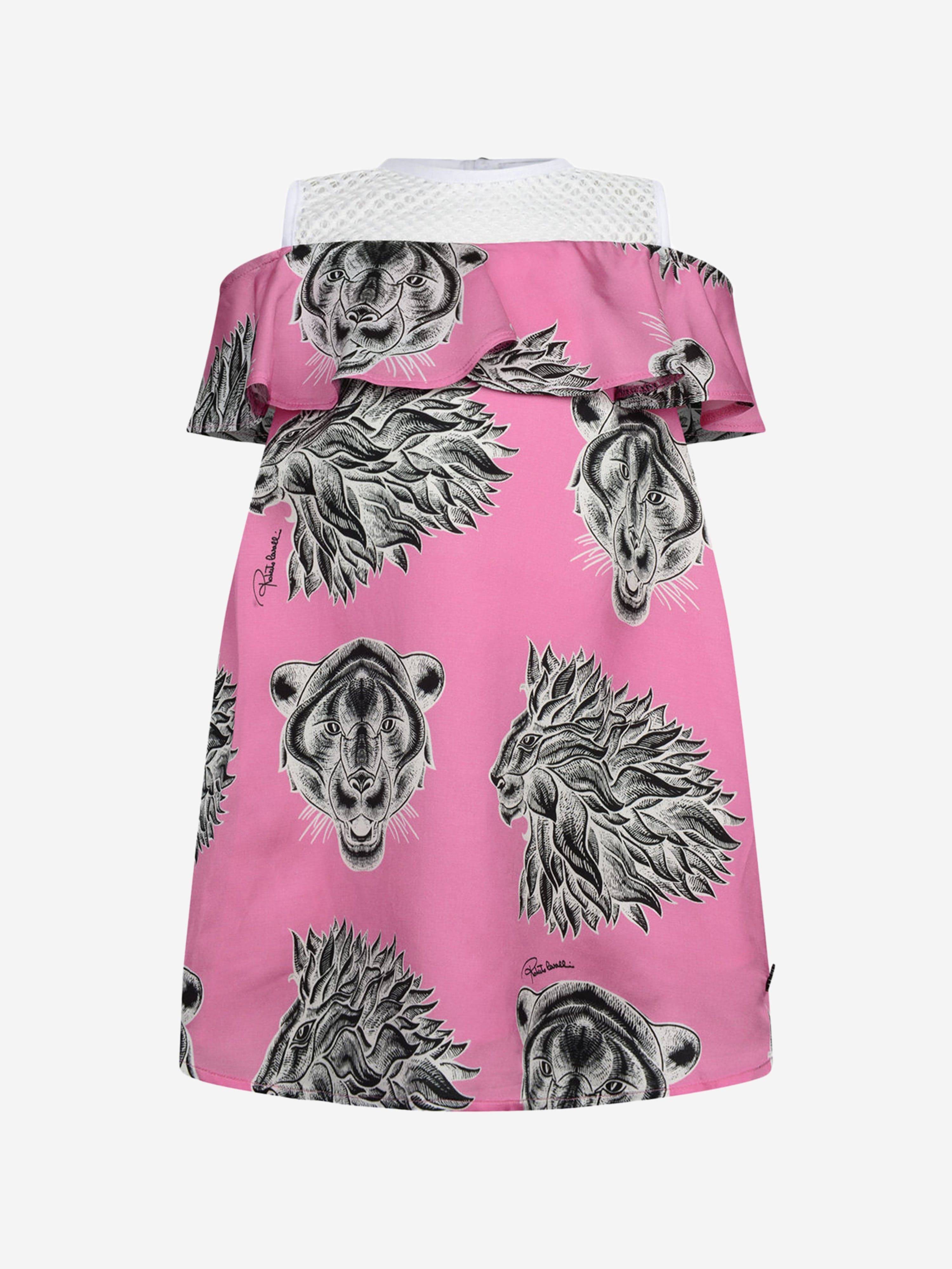 Roberto Cavalli Girls Panther Medley Pink Dress Explore