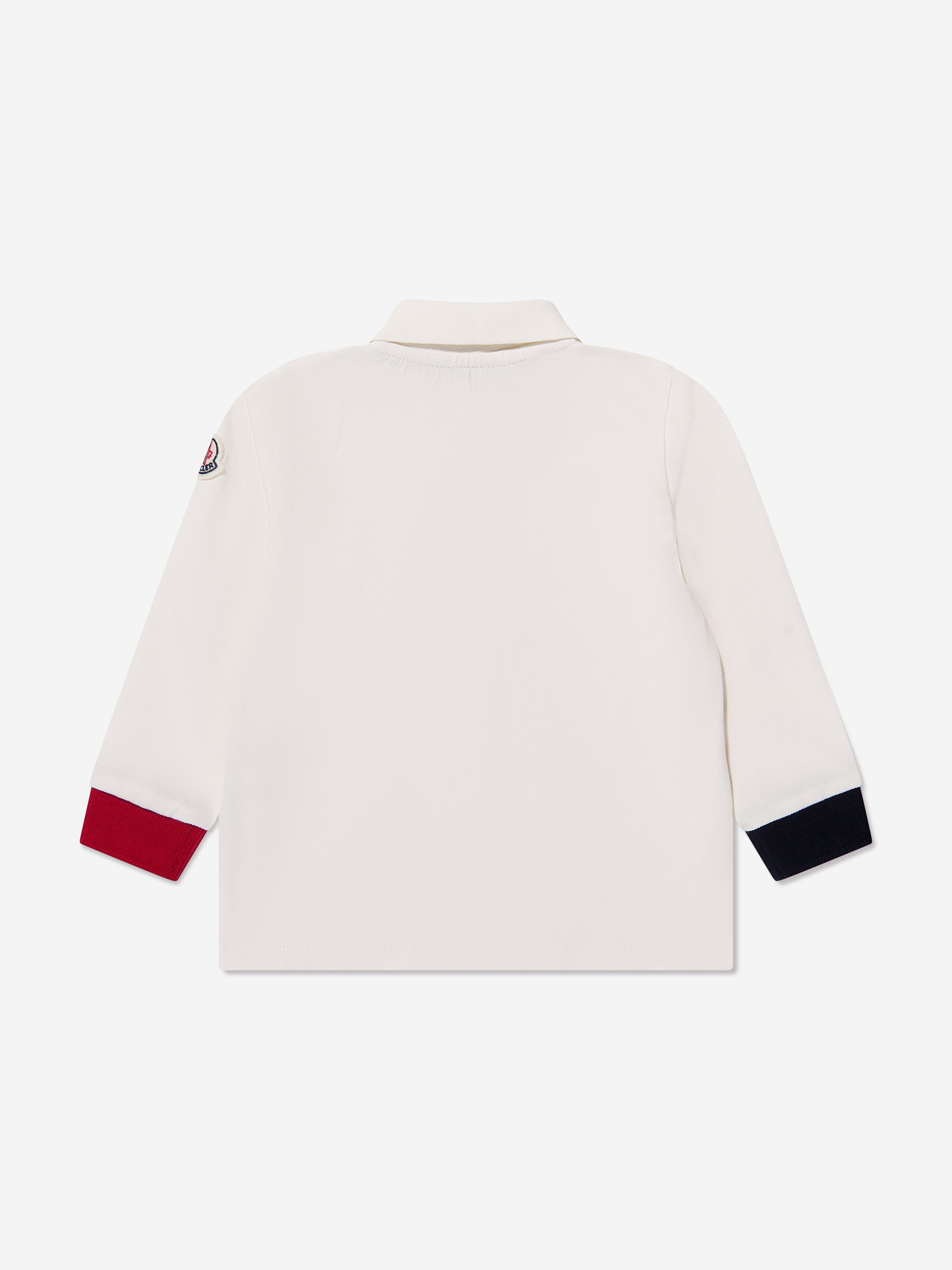 Moncler Enfant Baby Boys Long Sleeve Polo Shirt in Ivory Sast