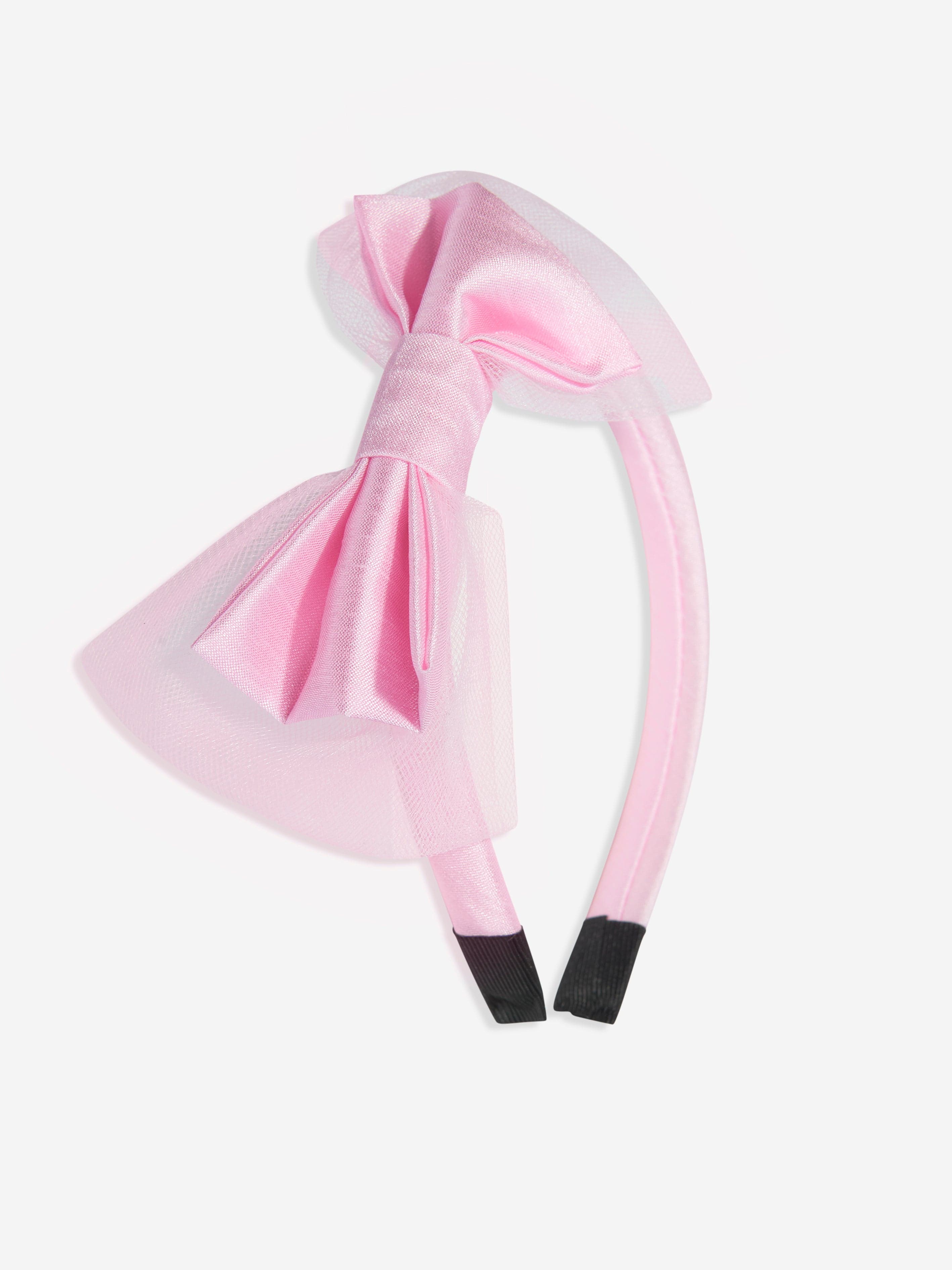 Rachel Riley Girls Tulle Bow Headband in Pink Comfortable