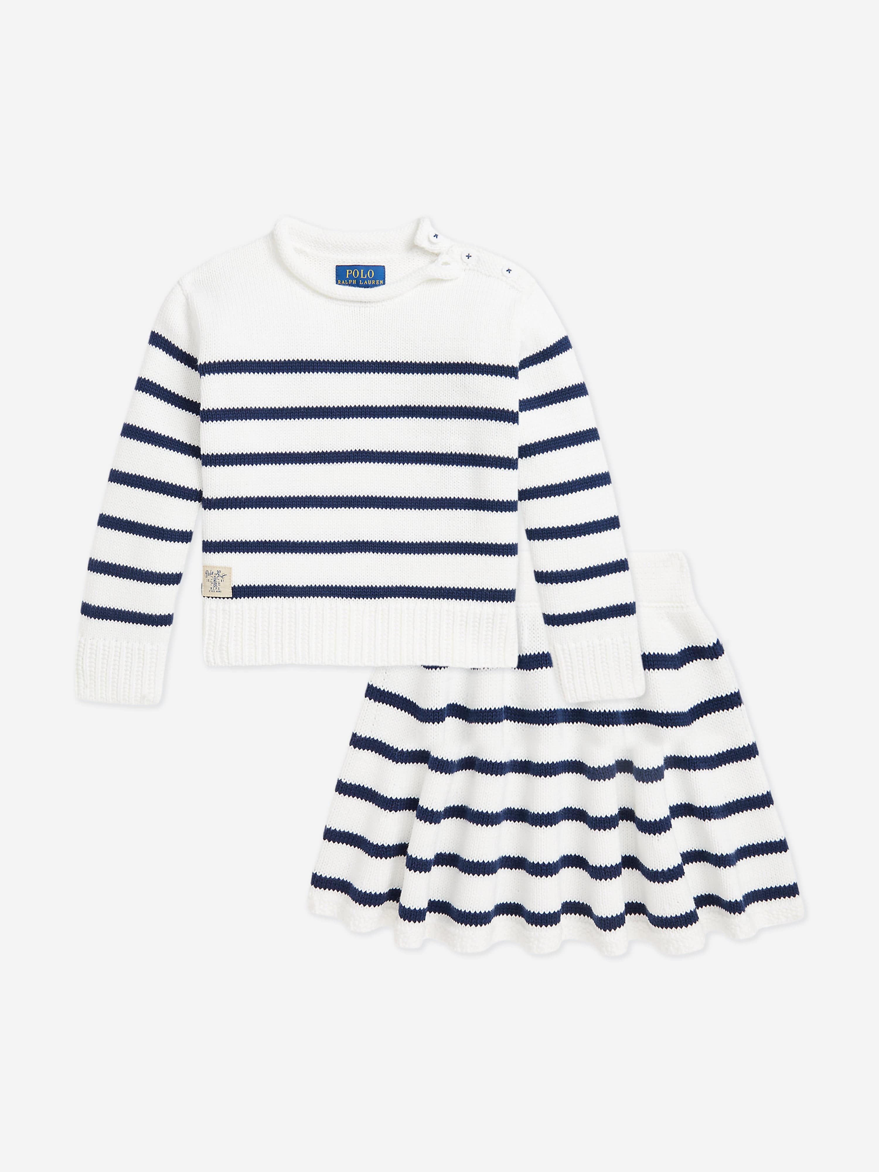 Girls Striped Skirt Set in White Buy Cheap Find Great