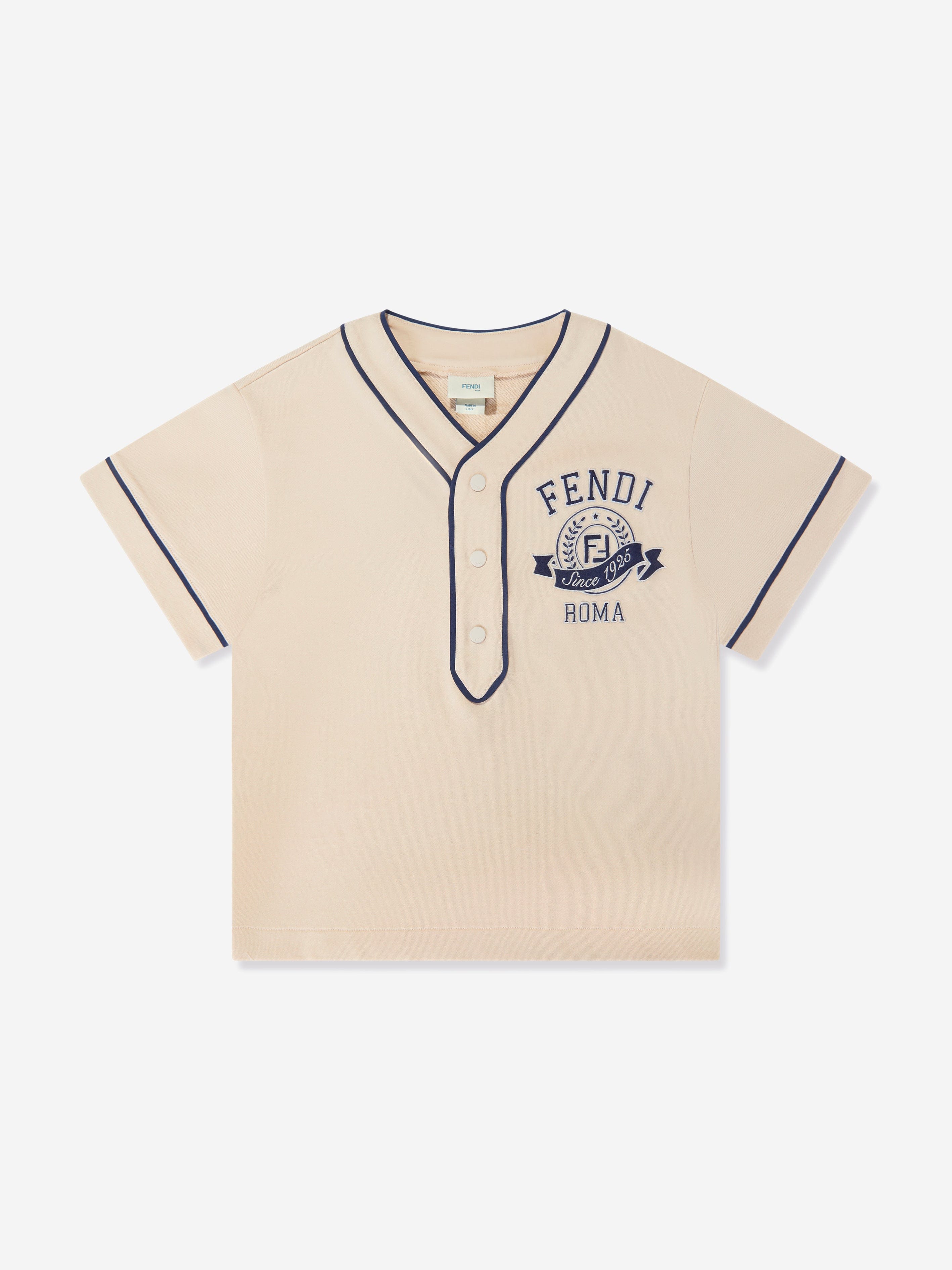 Fendi Boys Cotton T-Shirt in Beige Deals Cheap Online