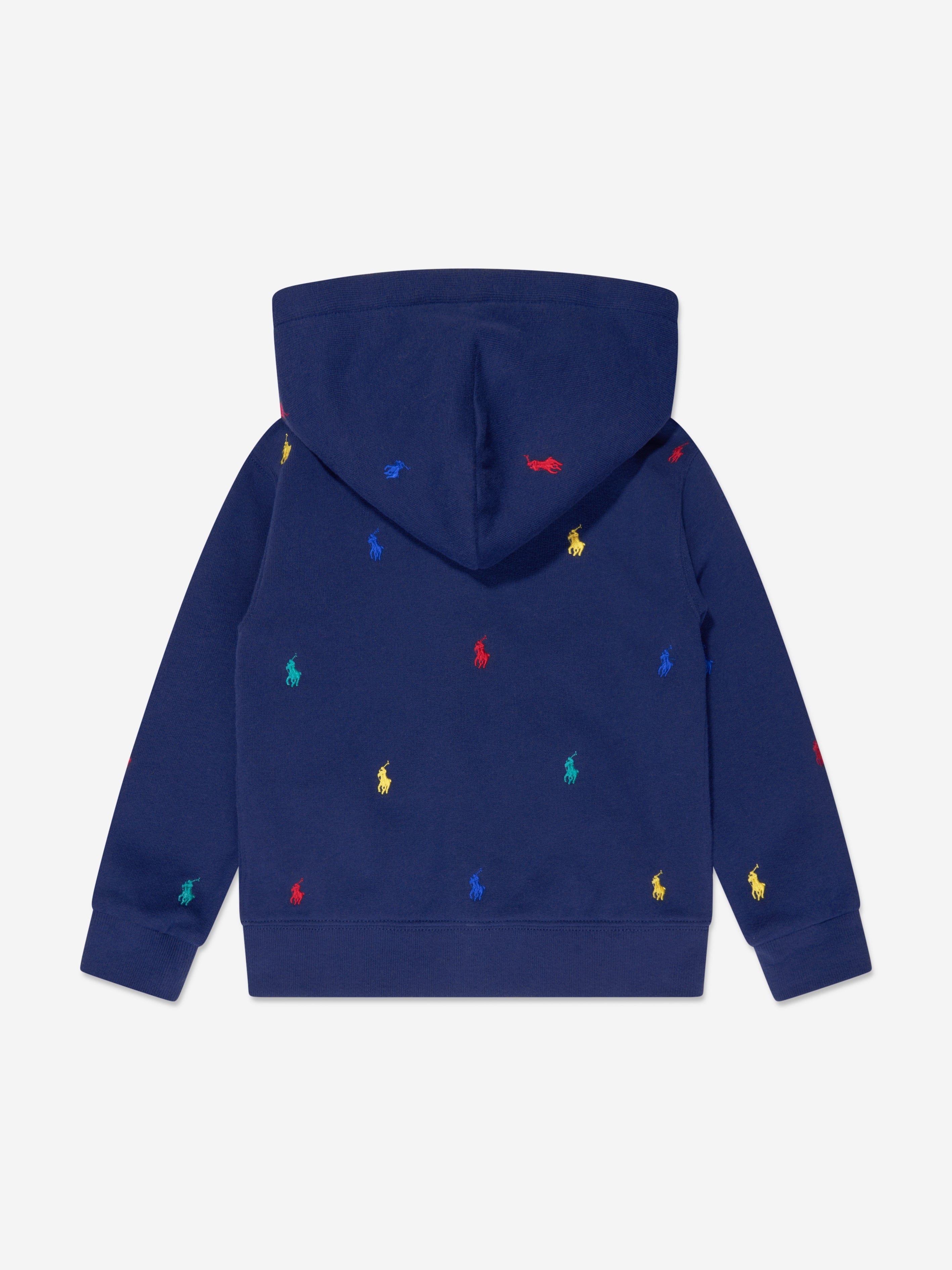 Ralph Lauren Boys Multi Logo Zip Up Top in Navy Big Sale Cheap Online