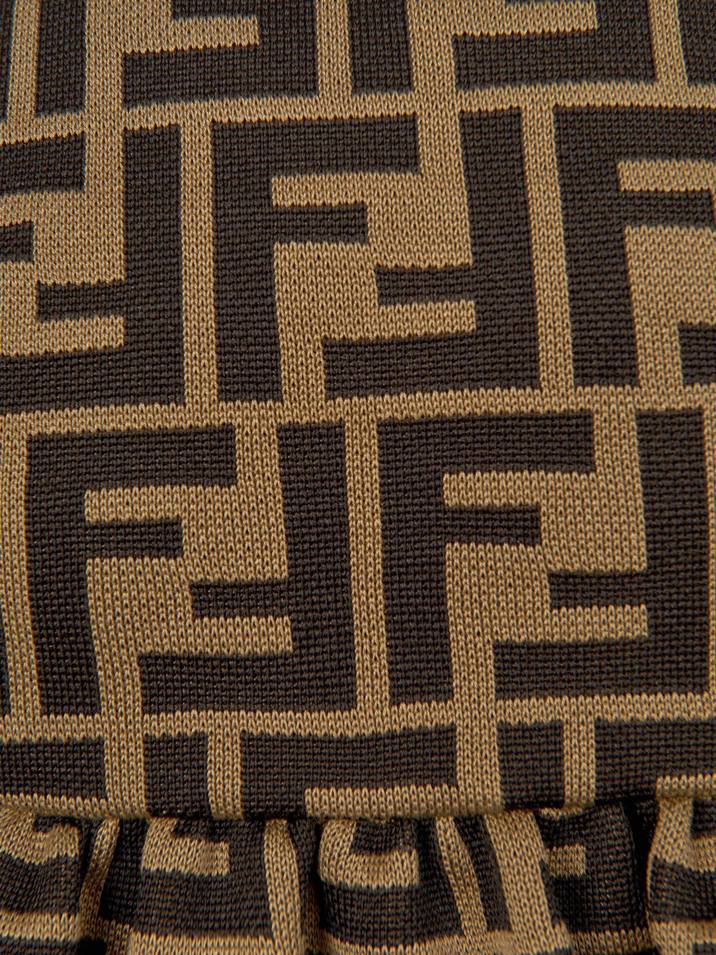 Fendi Baby Girls FF Logo Dress in Brown Choice For Sale