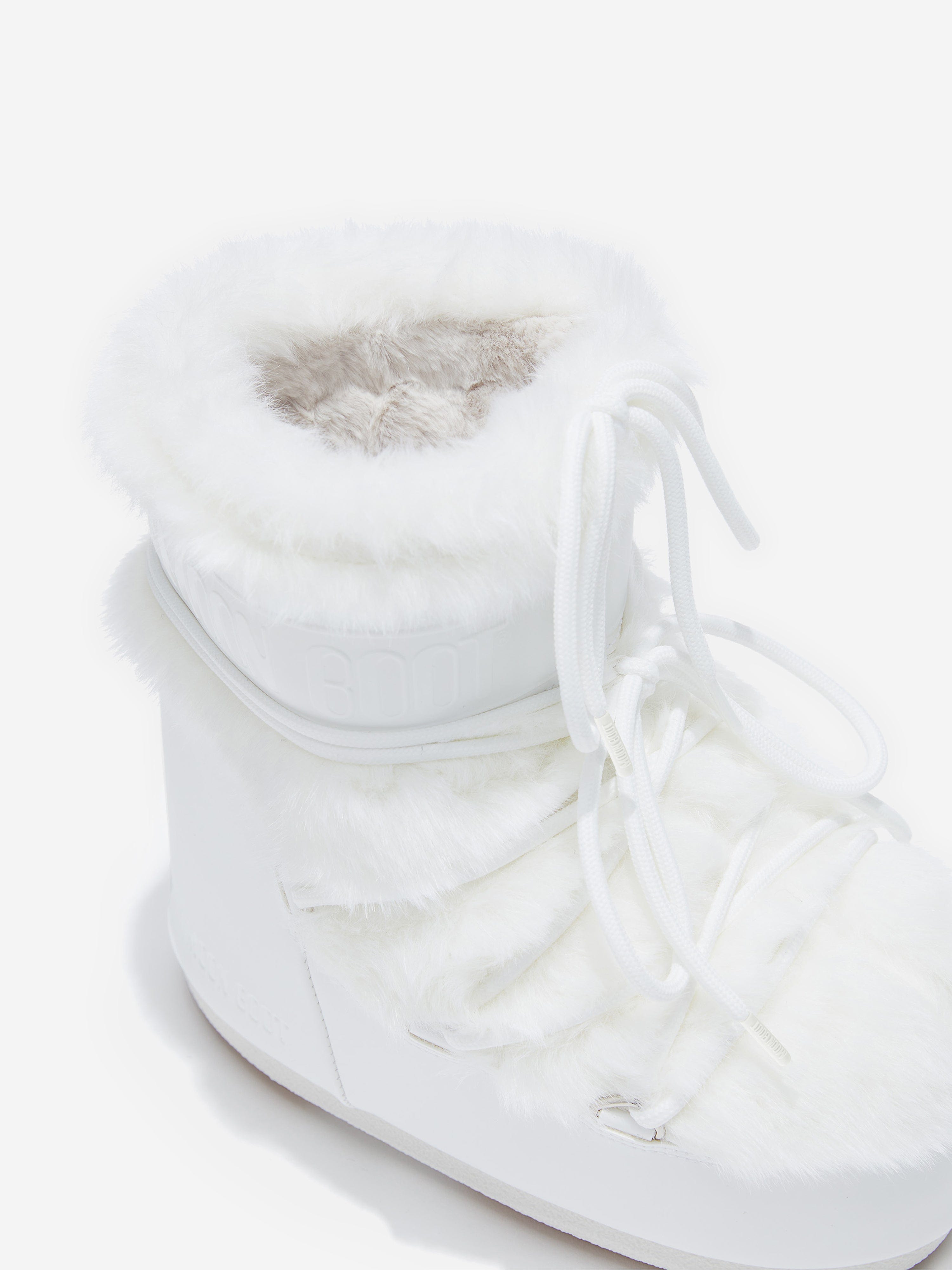 Moon Boot Kids Icon Low Faux Fur Boots in White Pick A Best