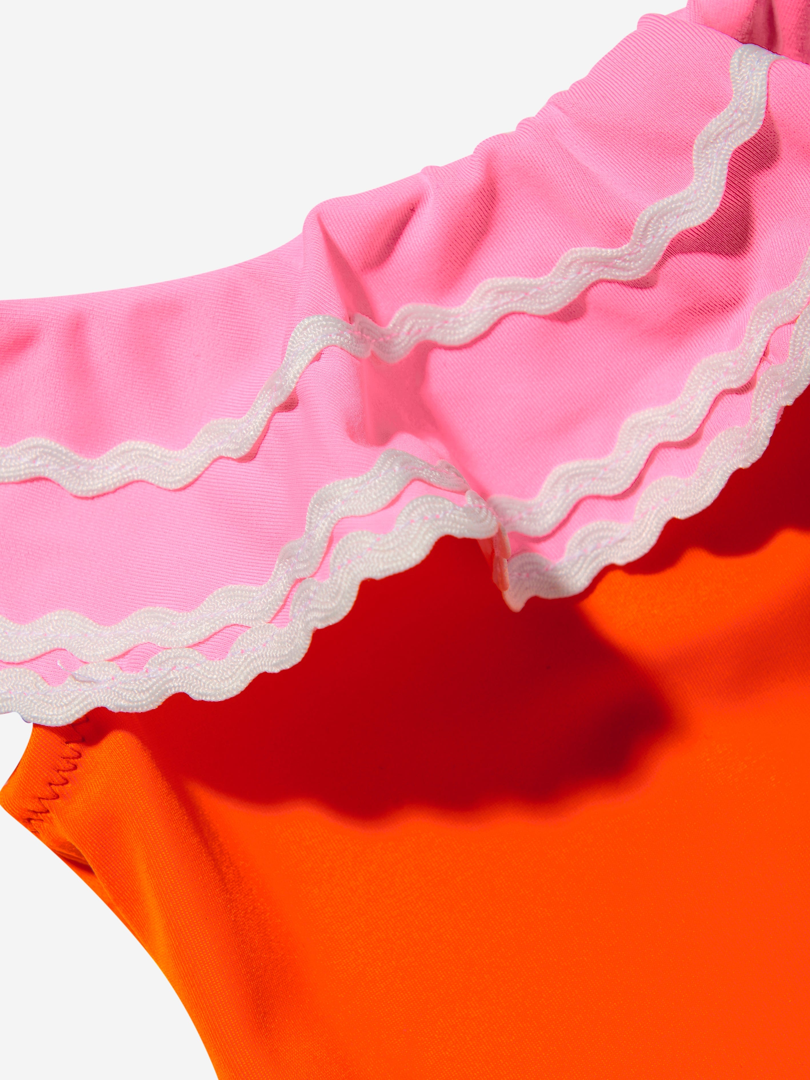 Nessi Byrd Girls Ruffled Crochet Flower Pina Swimsuit in Orange Cheap Get To Buy