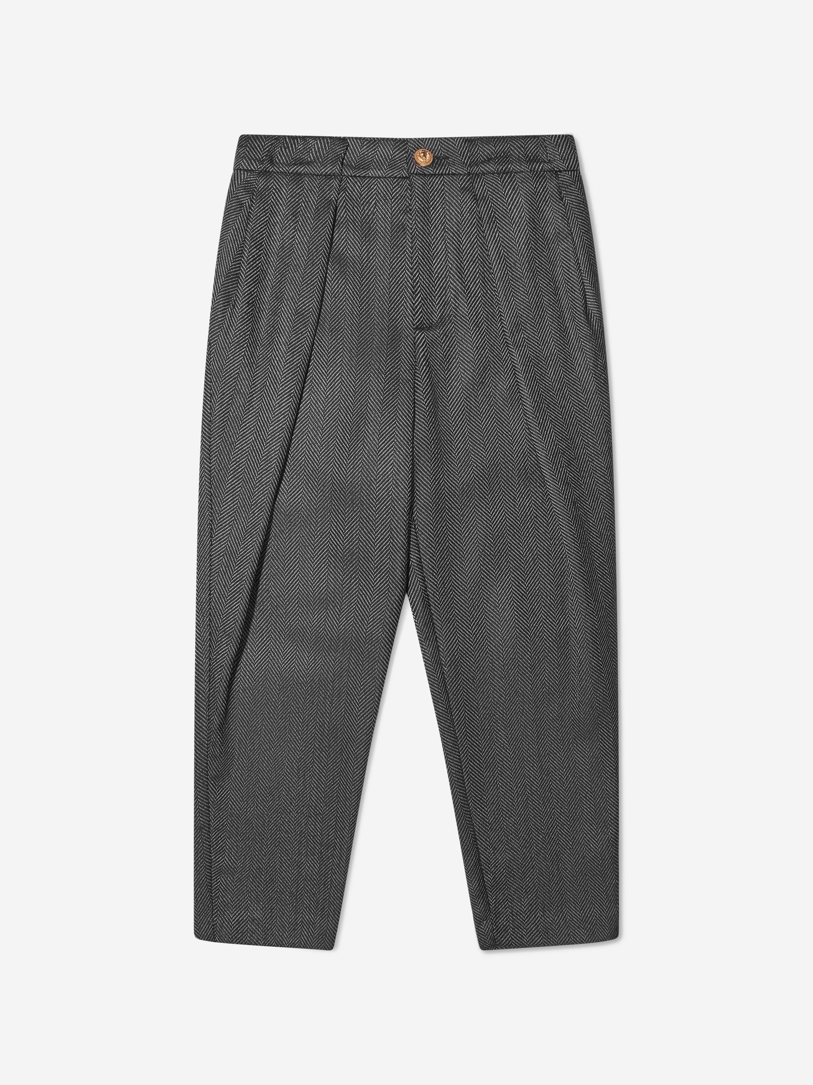 Balmain Boys Suit Trousers in Black Sale In China