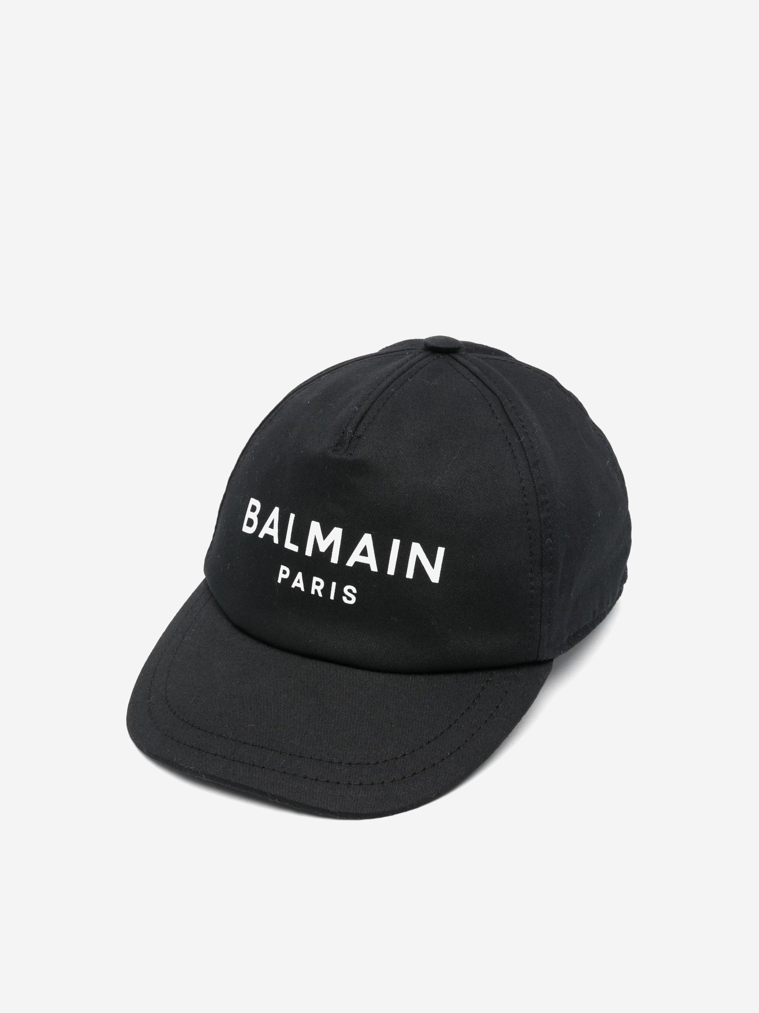 Balmain Kids Logo Cap in Black Best Place To Buy