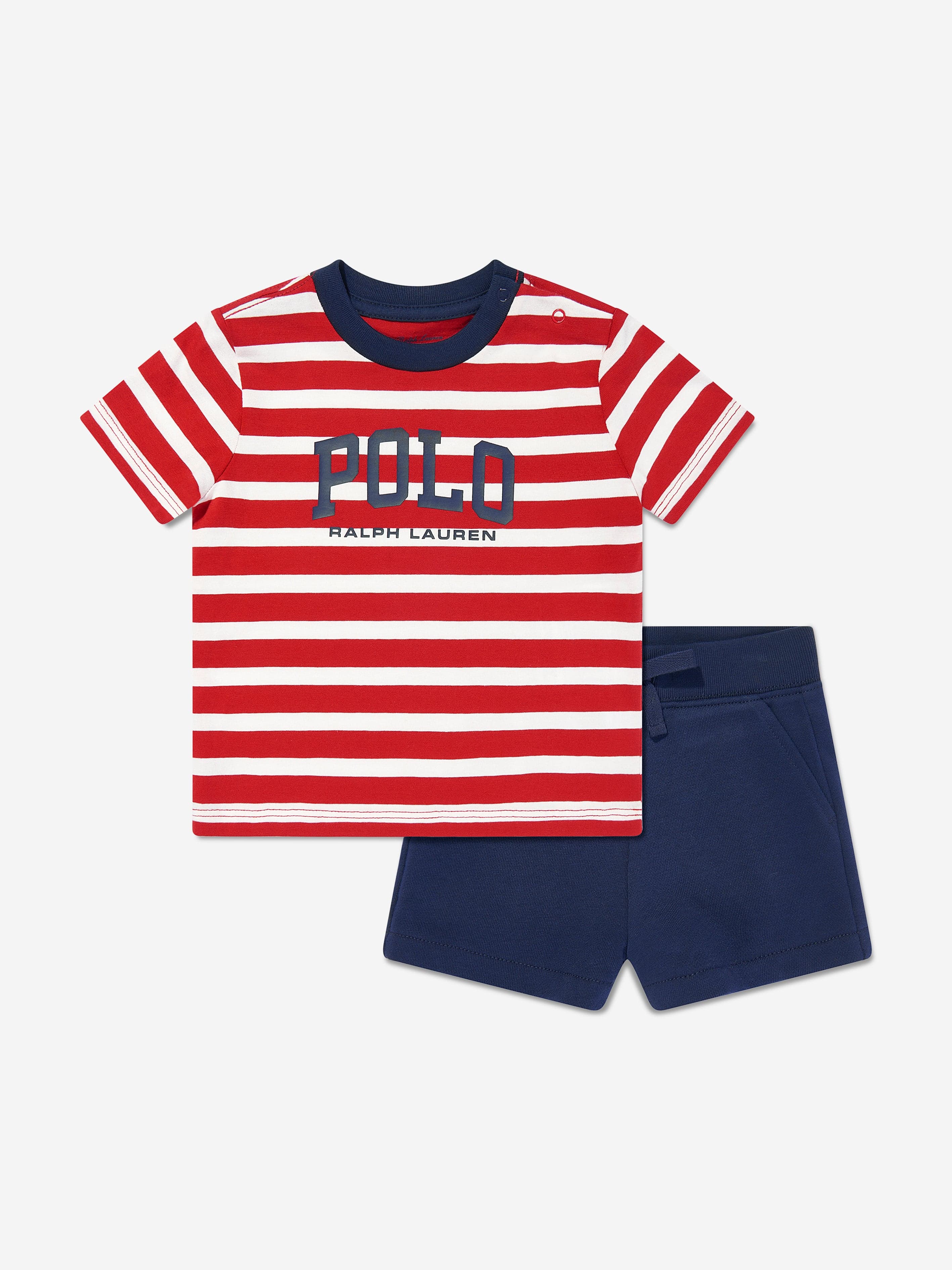 Baby Boys Polo T-Shirt and Shorts Set in Red Cheap Sale With Credit Card