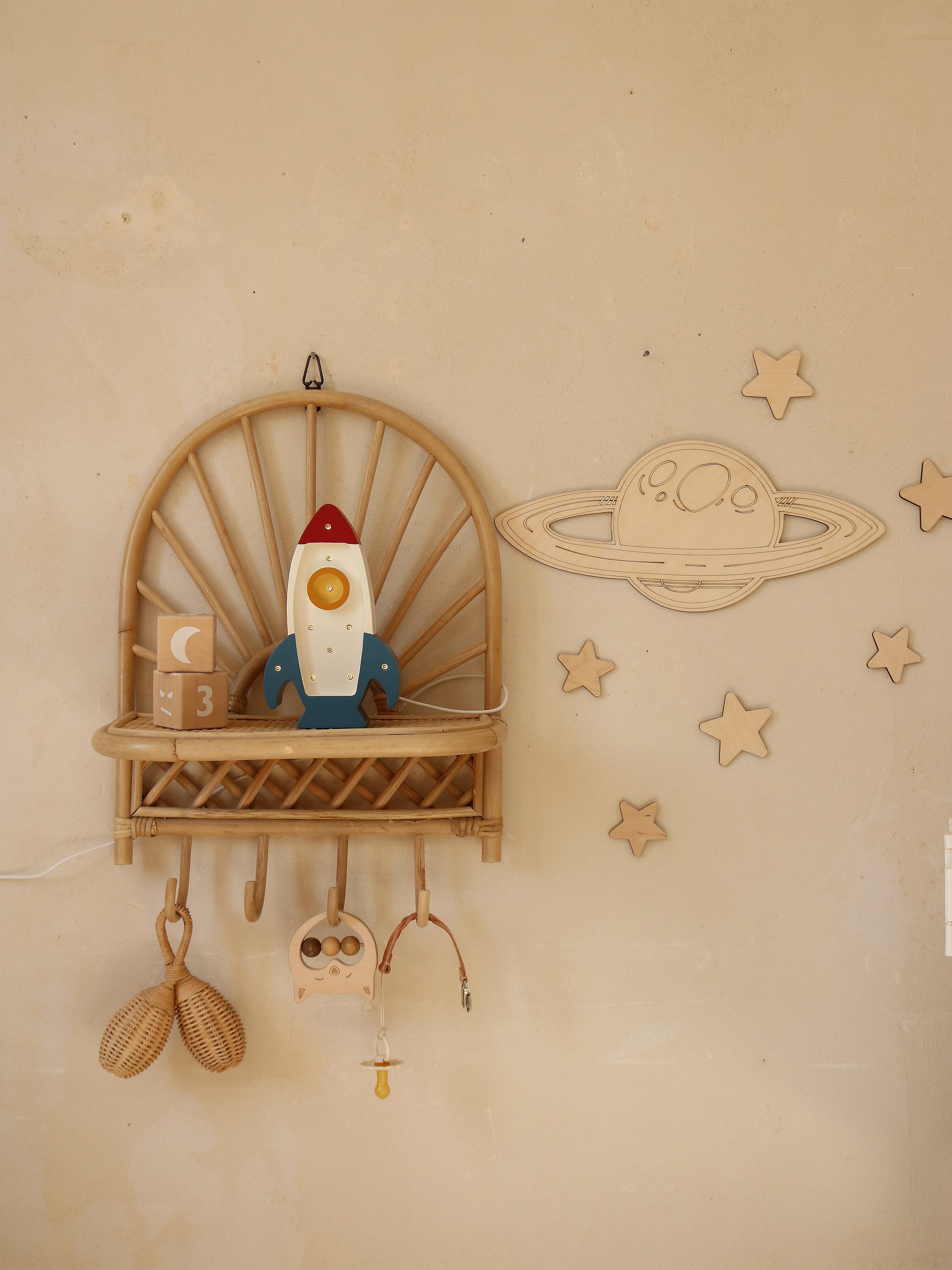 Little Lights Space Rocket Mini Lamp in White (13x22x5.5 cm) Store Online