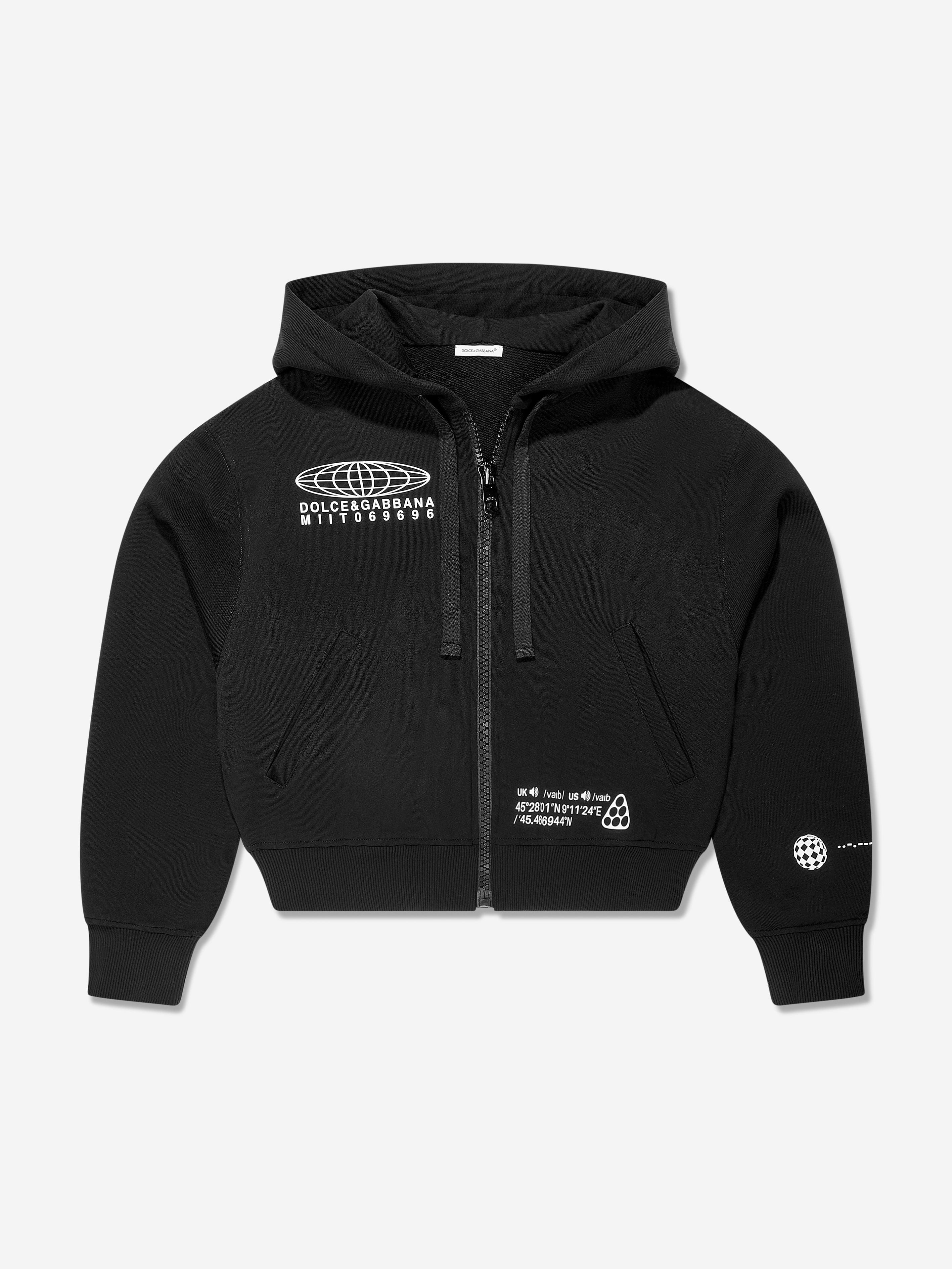 Dolce & Gabbana Girls DG Vibe Zip Up Top in Black Discount For Cheap
