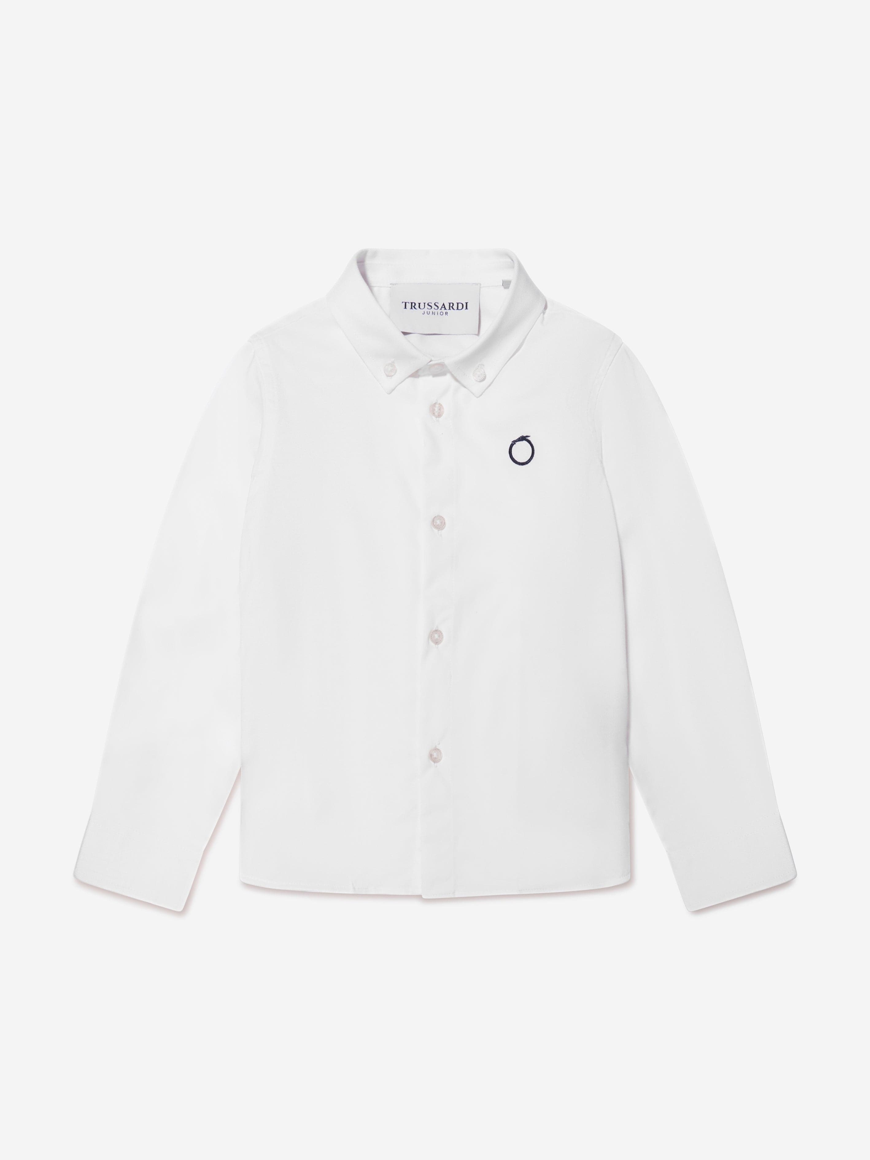 Trussardi Boys Barlog Shirt in Ivory Discount Online