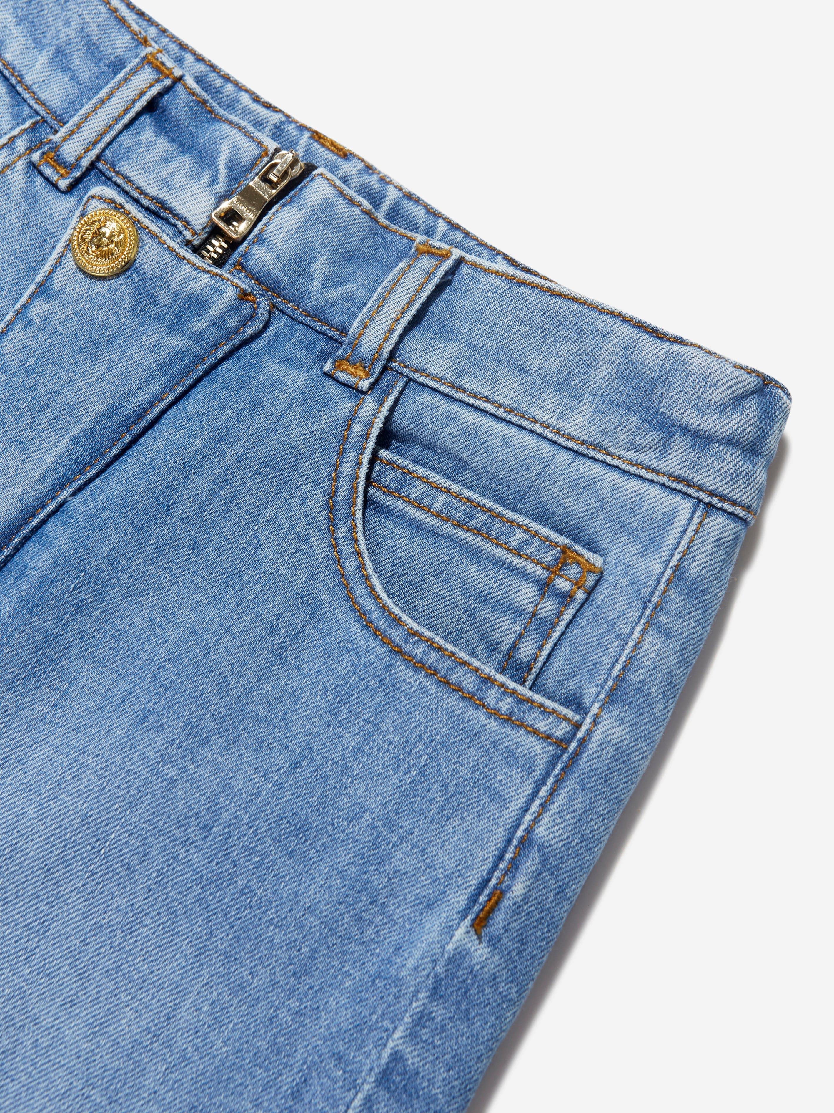 Balmain Boys Denim Shorts in Blue Amazon Online