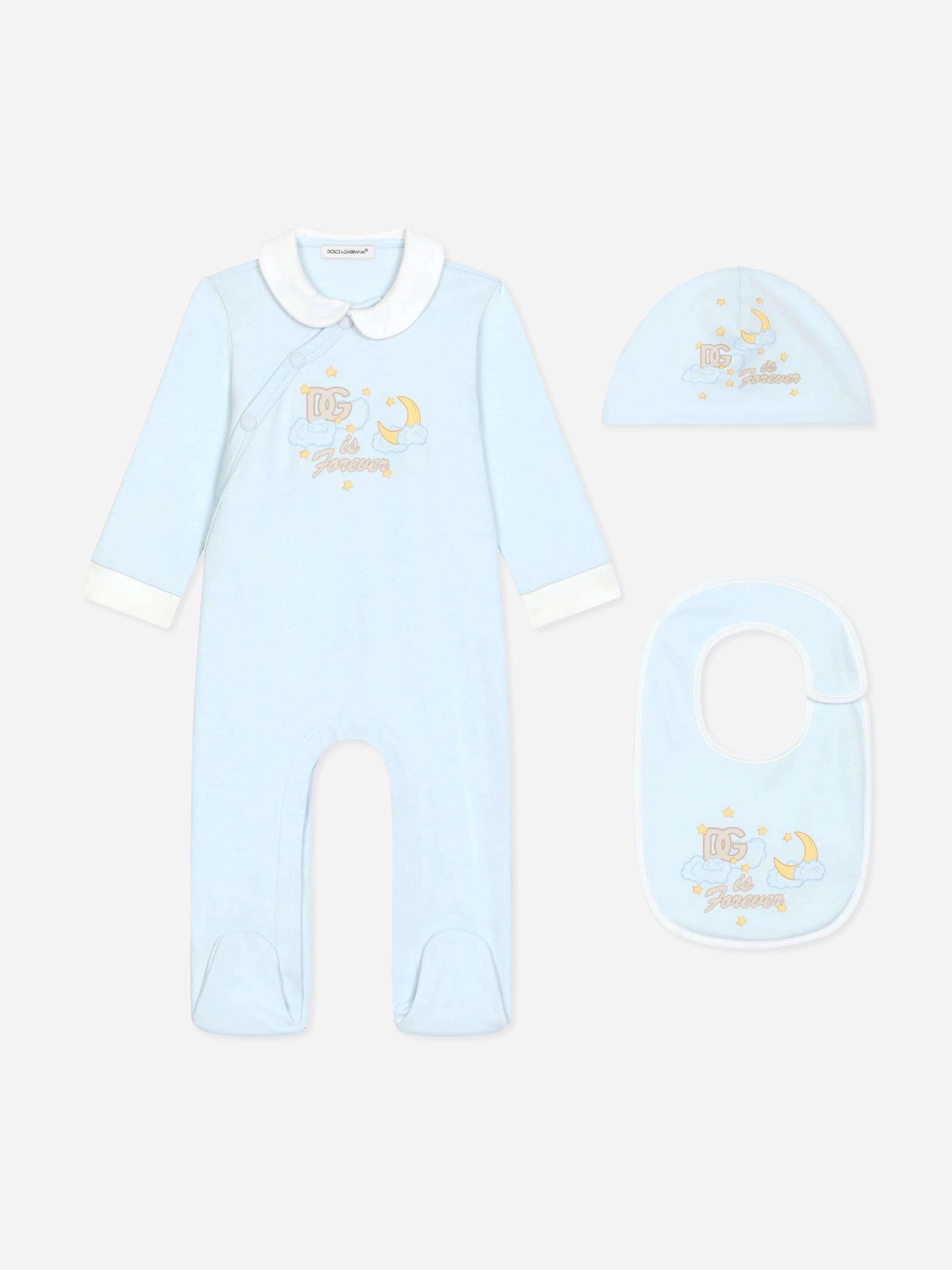 Dolce & Gabbana Baby Boys Babygrow Gift Set in Blue Fashionable Online