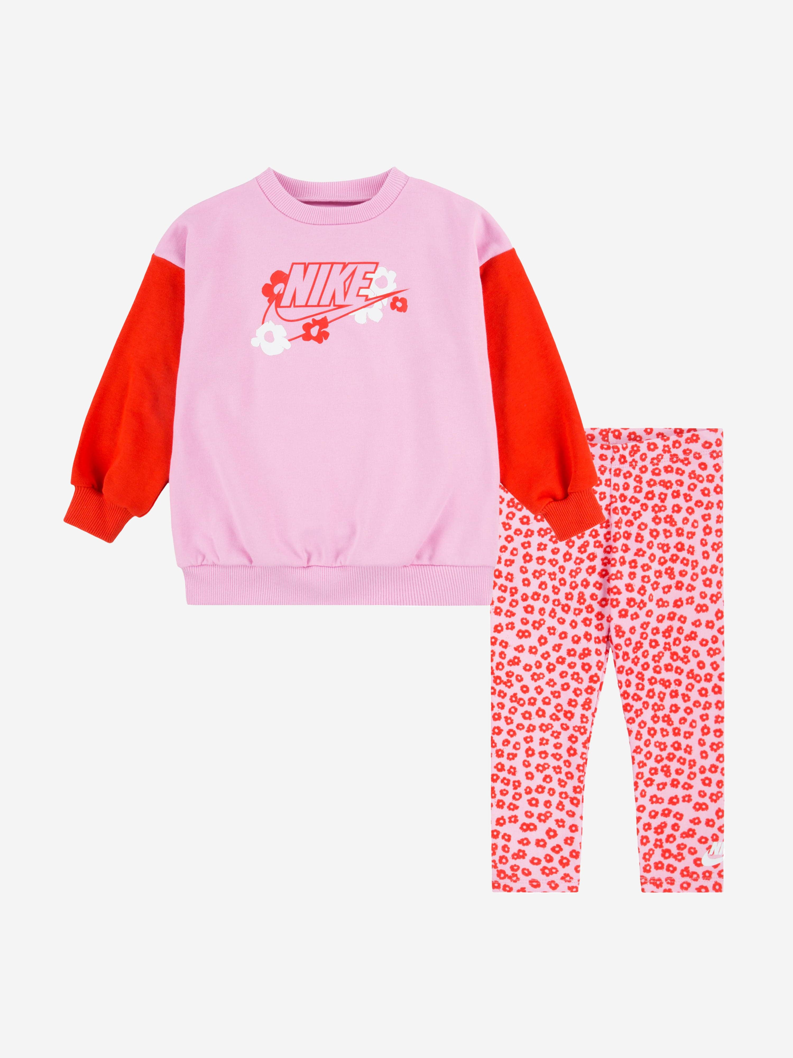 Nike Girls Floral Leggings Set in Pink Low Cost Cheap Online