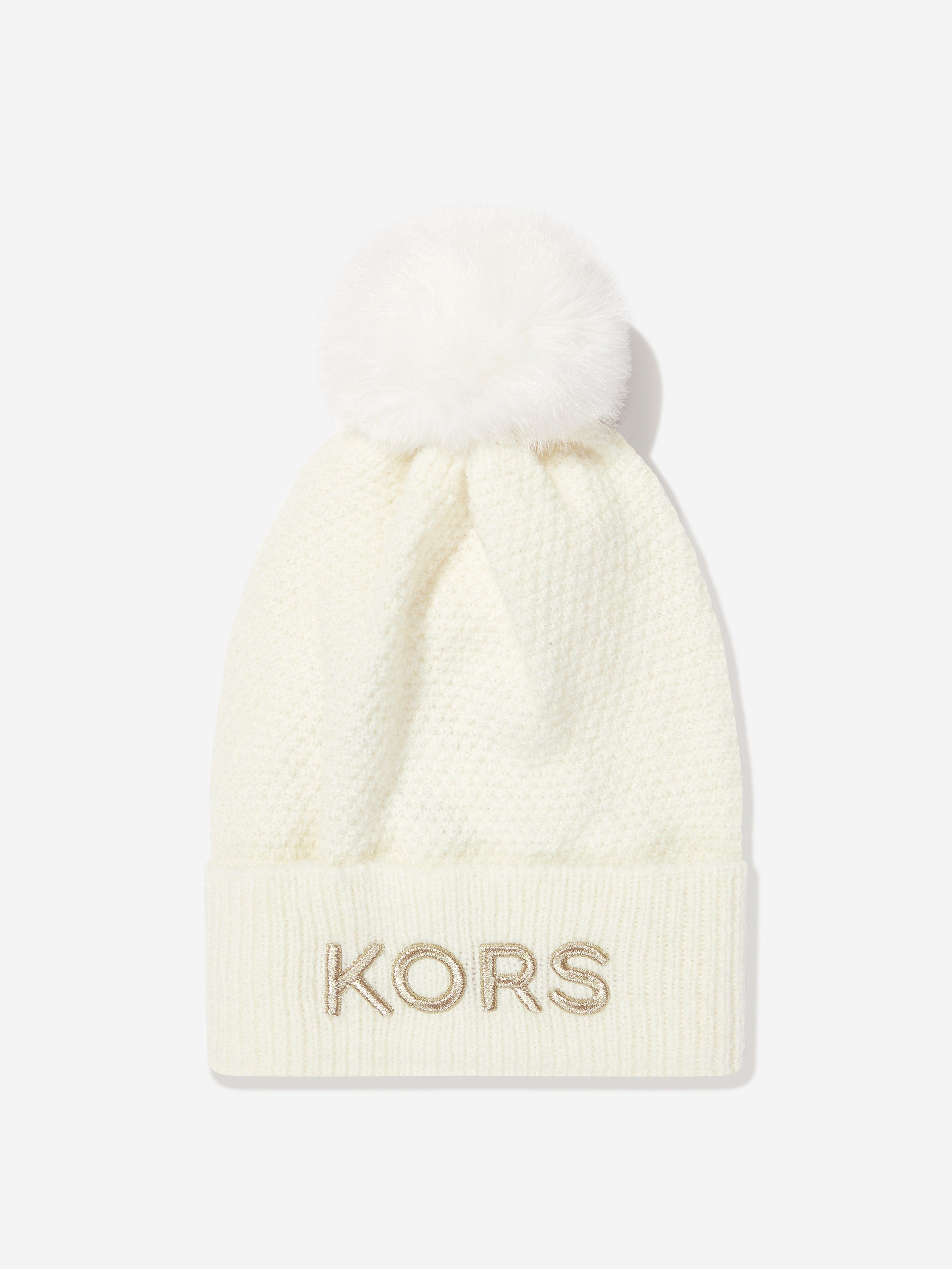 Michael Kors Girls Logo Pull On Hat in Cream Cheap Get To Buy