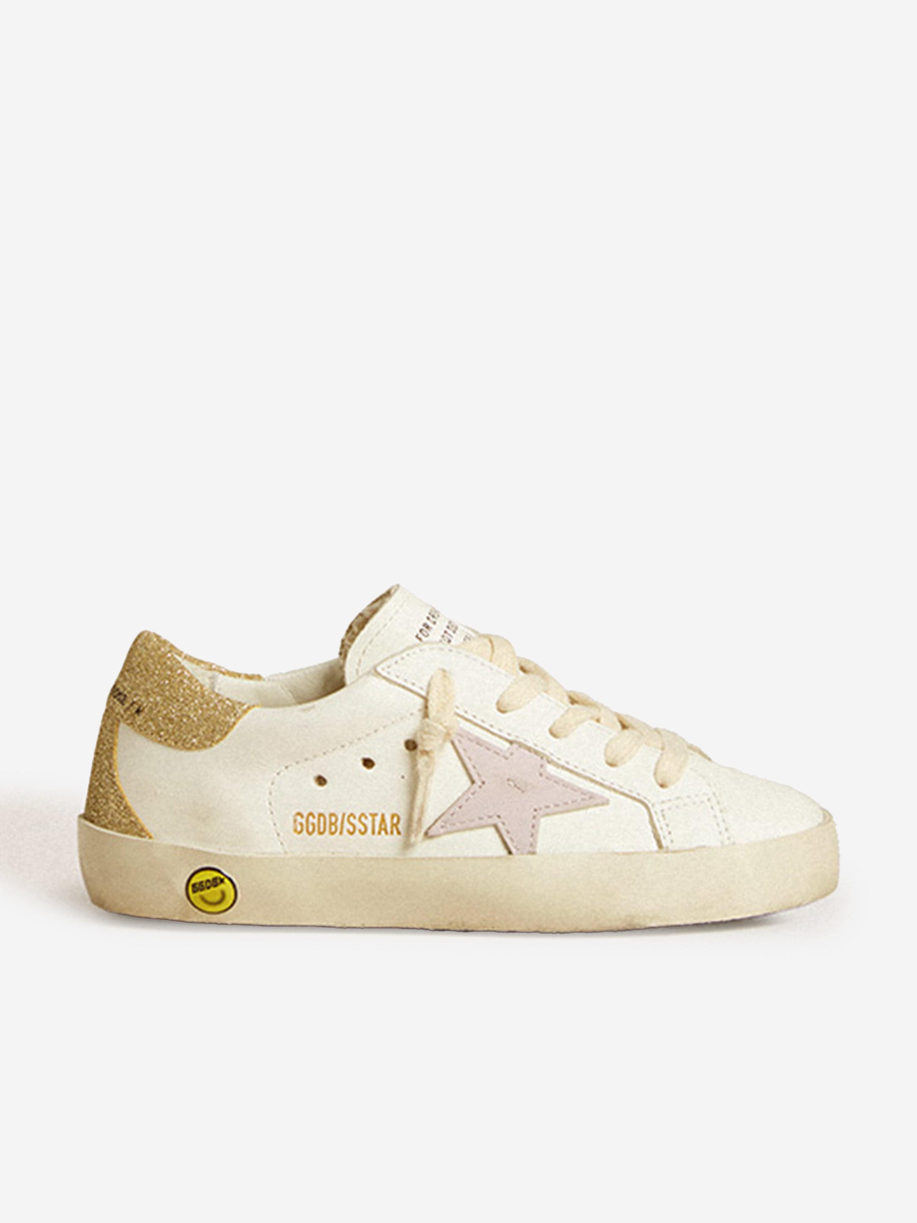 Girls Leather Super-Star Classic Trainers in White Big Sale