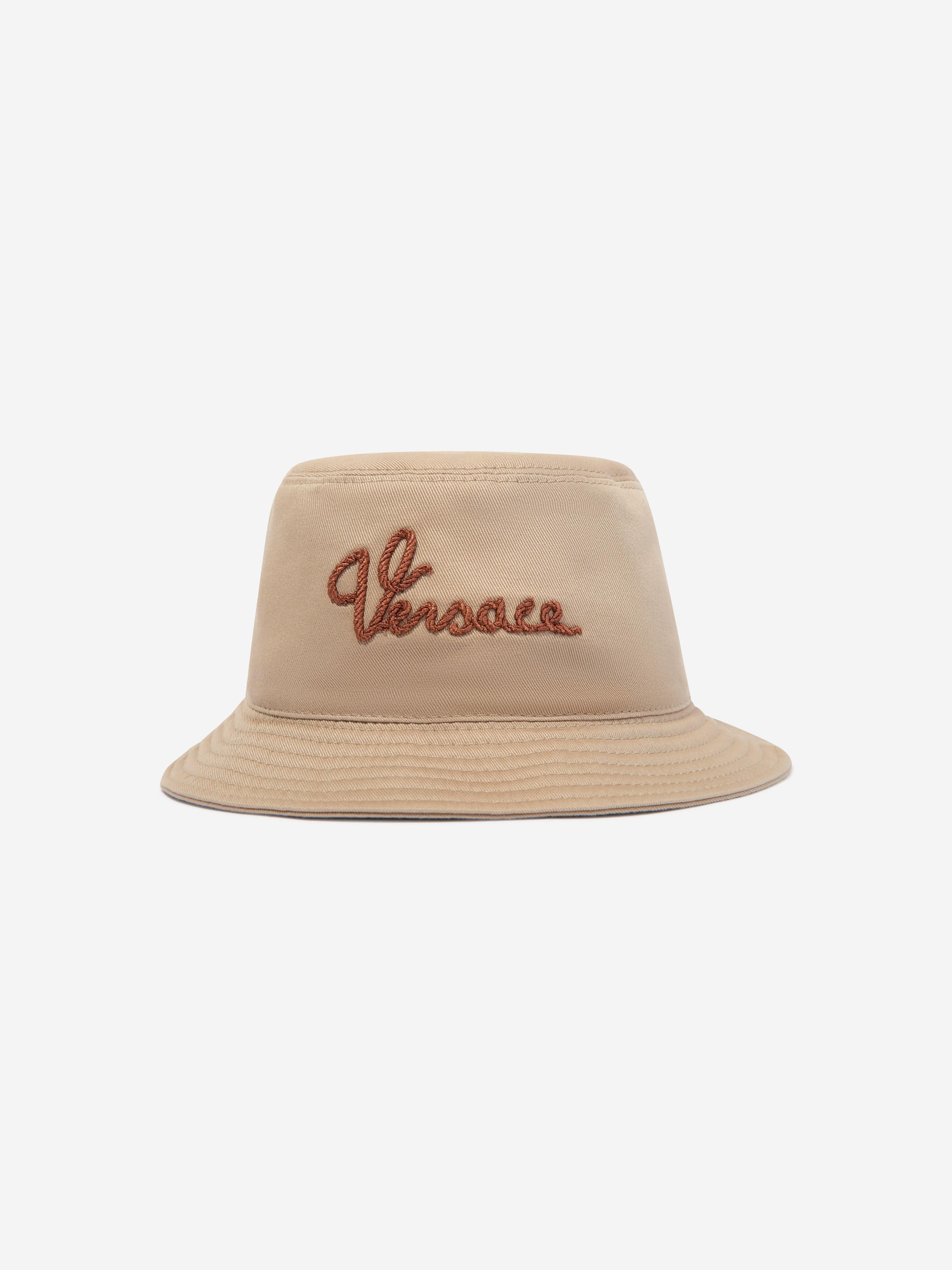 Versace Kids Logo Bucket Hat in Beige Marketable Online