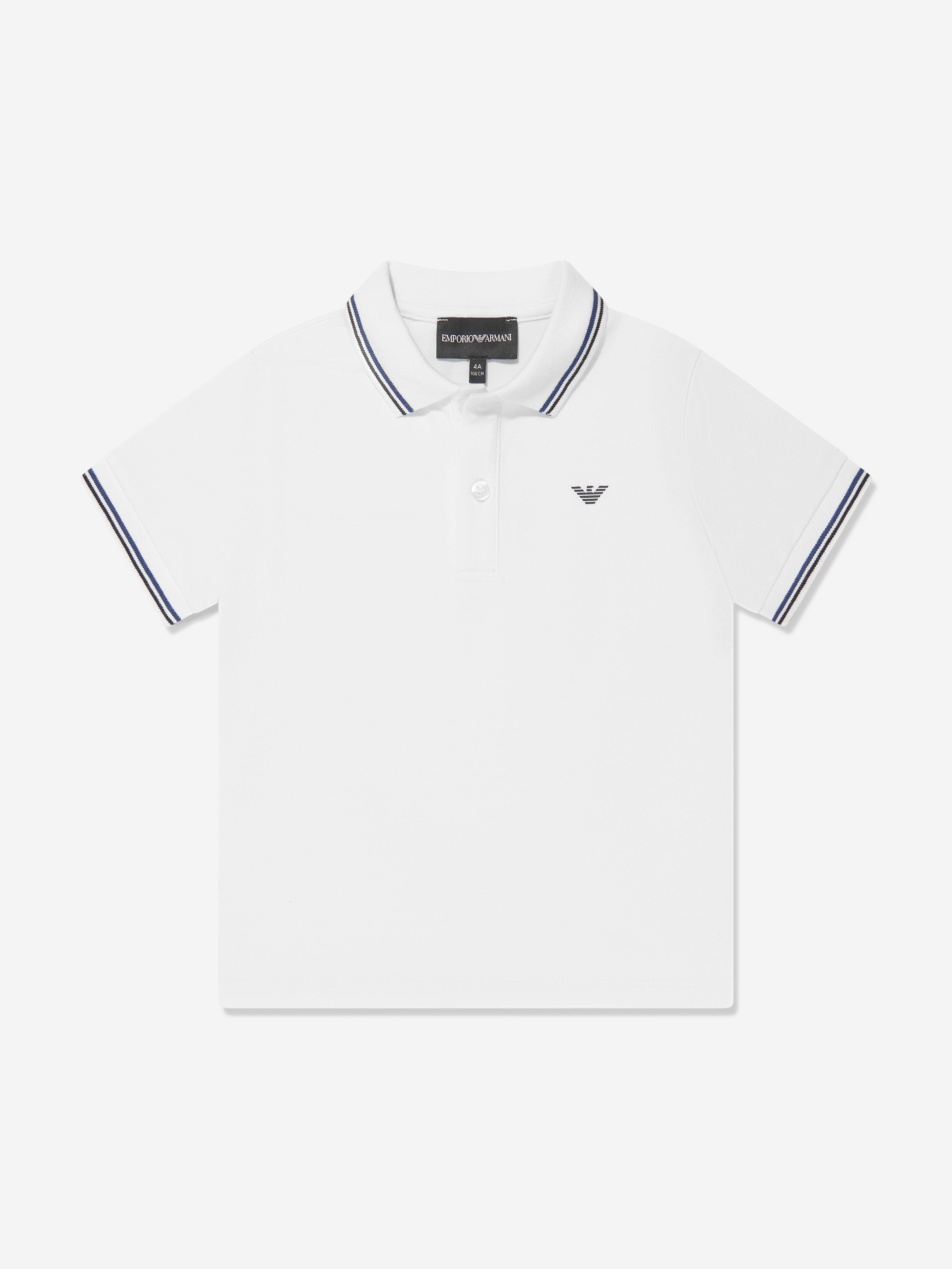 Emporio Armani Boys Logo Polo Shirt In White Outlet Cheap Authentic
