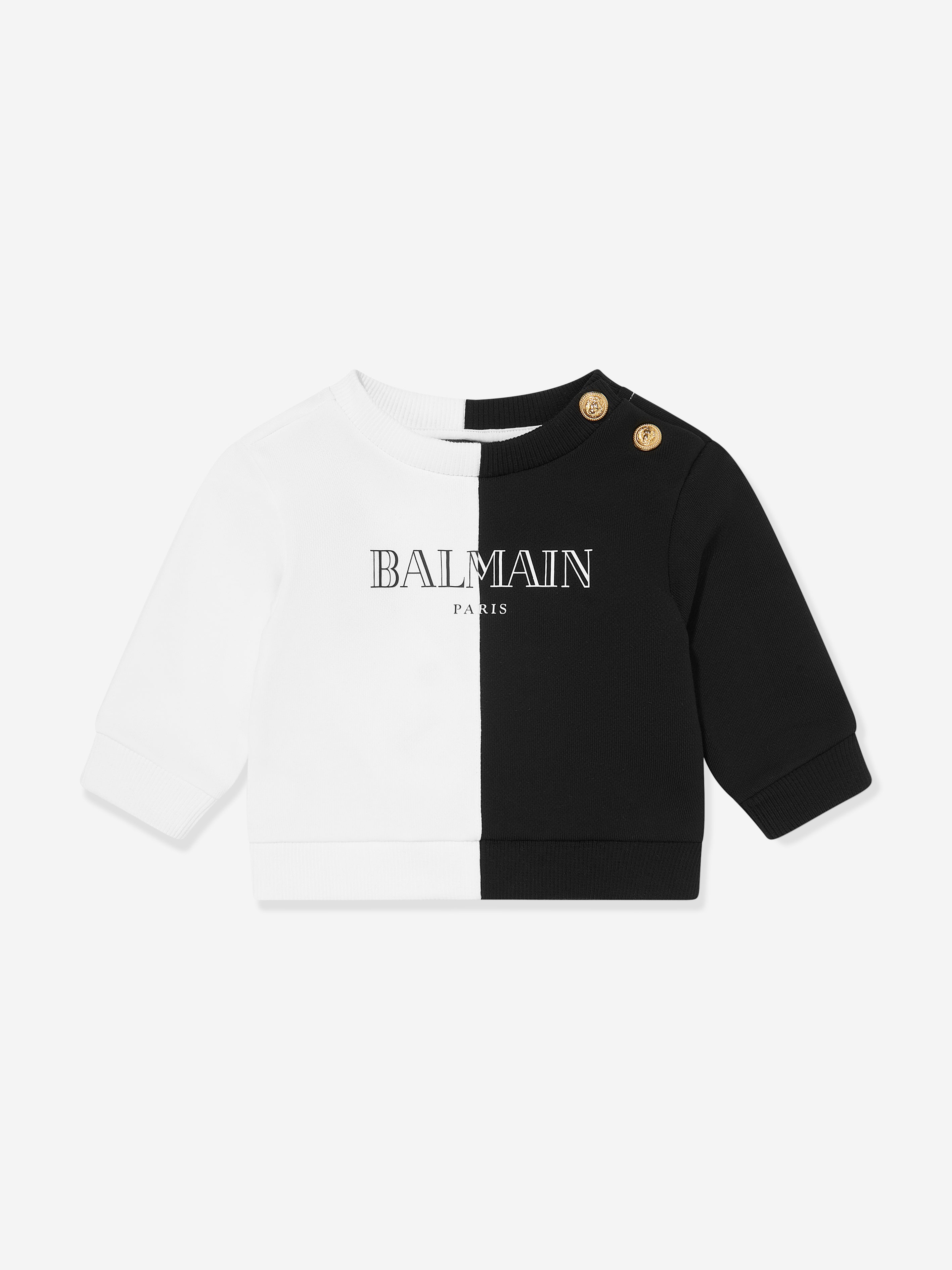 Balmain Baby Colourblock Sweatshirt in White Cheap Sale Genuine