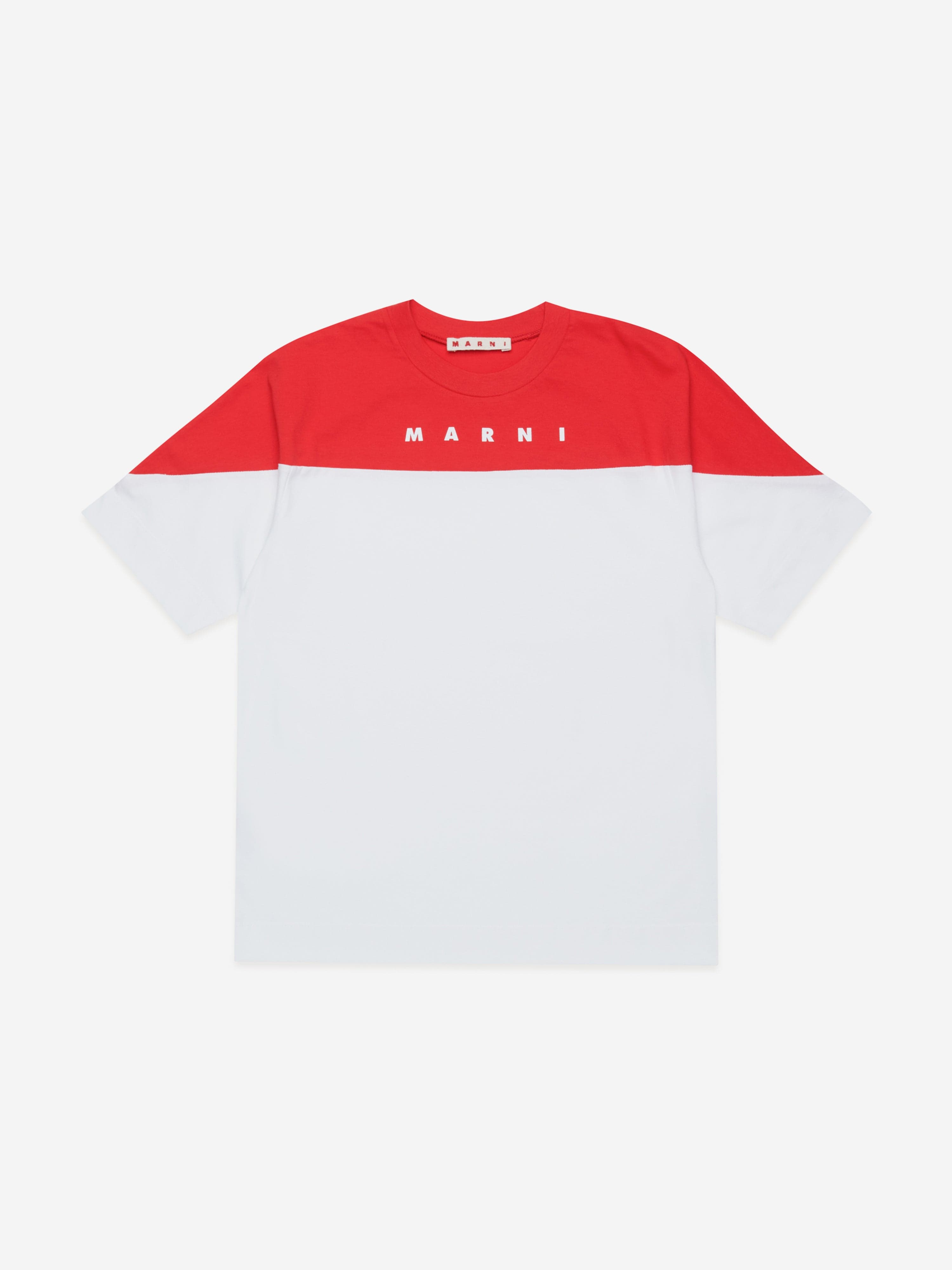 MARNI Kids Colourblock T-Shirt in White Buy Cheap With Credit Card