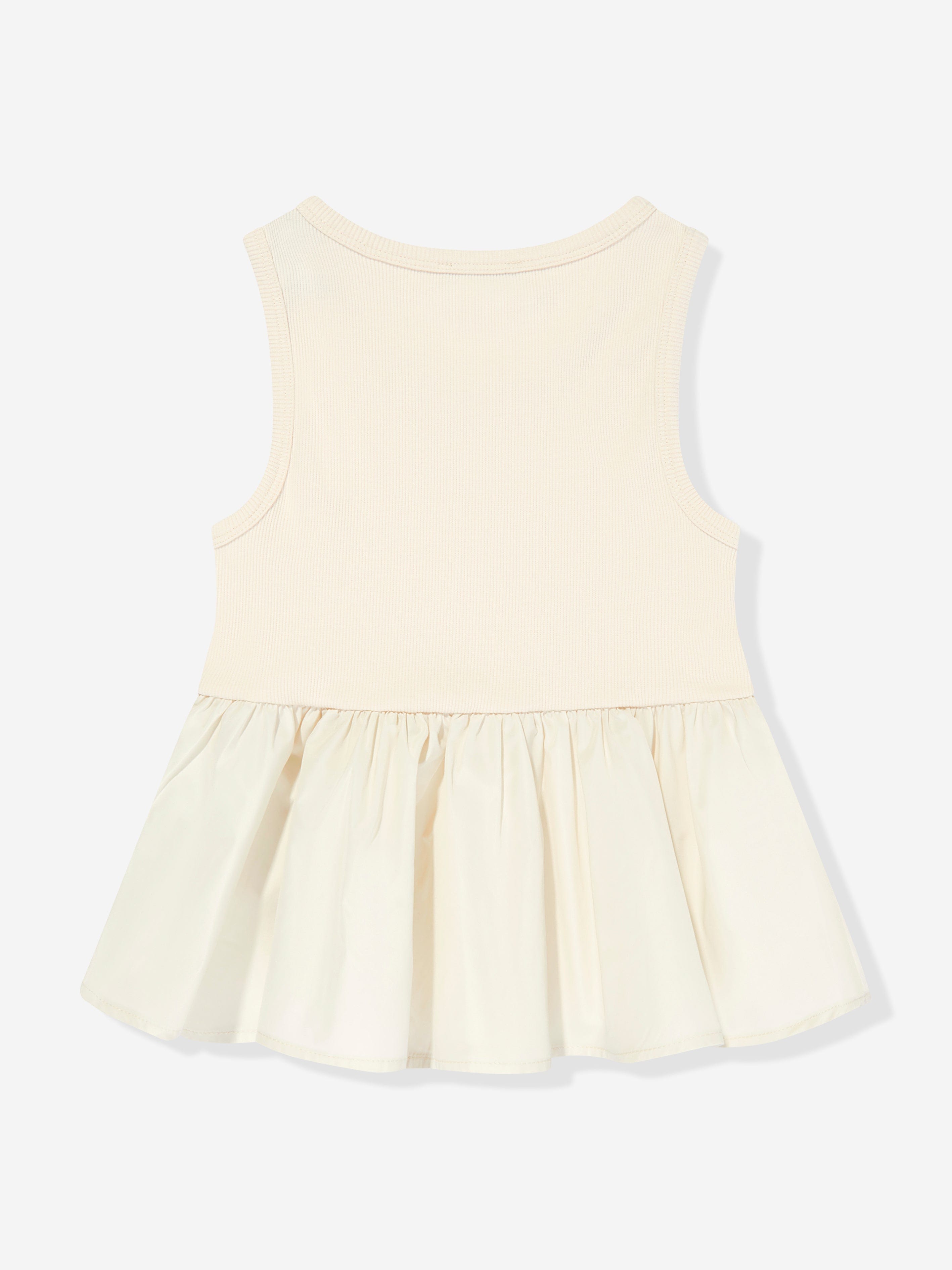 Moncler Enfant Girls Sleeveless Top in Ivory Free Shipping Get Authentic