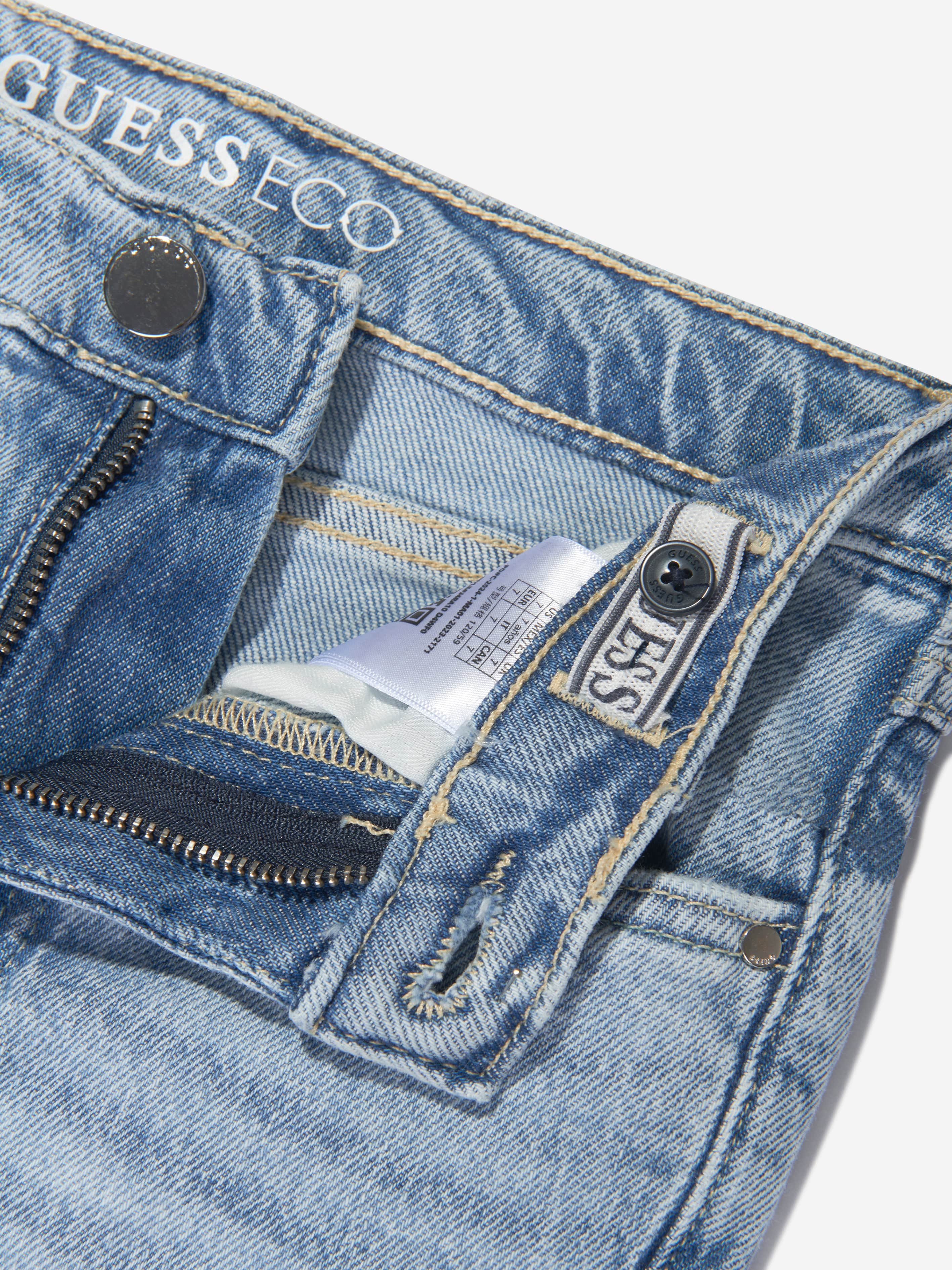 Guess Girls Floral Flared Denim Jeans in Blue Browse Cheap Online