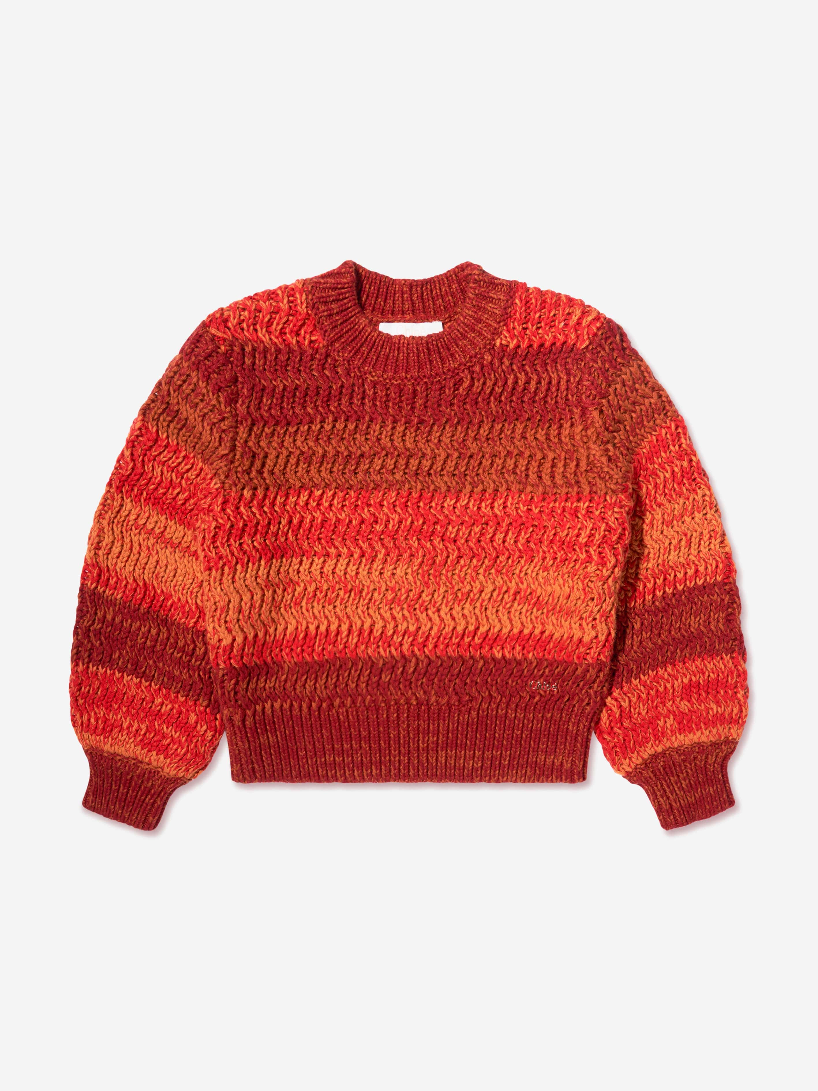 Chlo¨¦ Girls Knitted Gradient Jumper in Crimson Big Discount Online