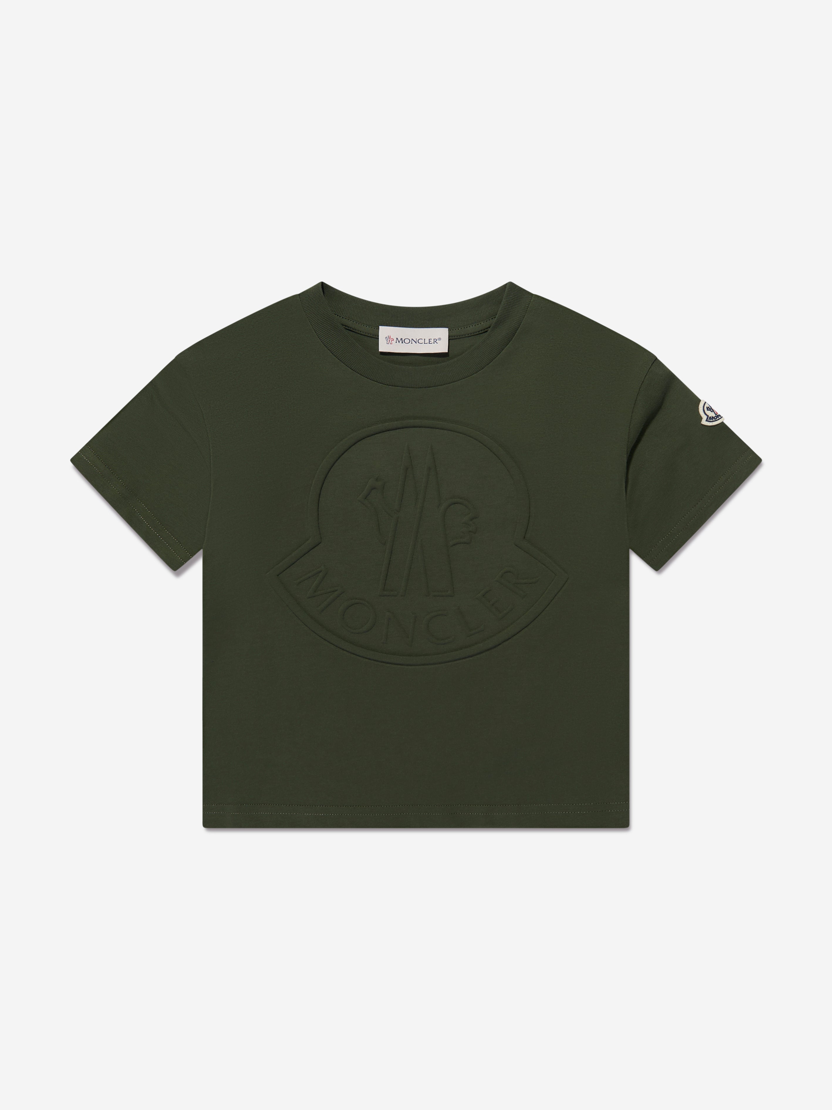 Moncler Enfant Boys Logo T-Shirt in Green Discount Brand New Unisex