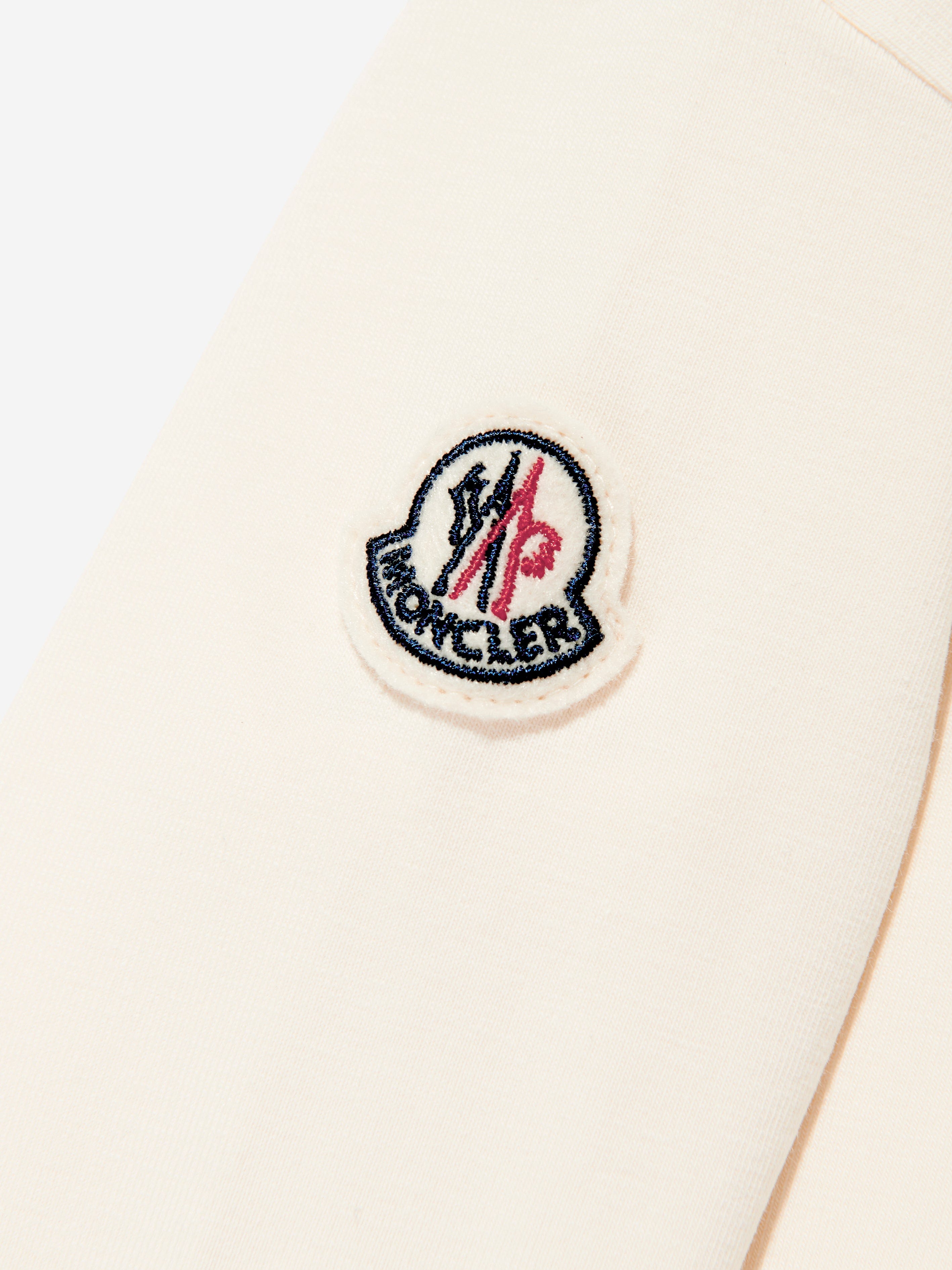 Moncler Enfant Baby Girls Long Sleeve T-Shirt in Cream Free Shipping Outlet Store