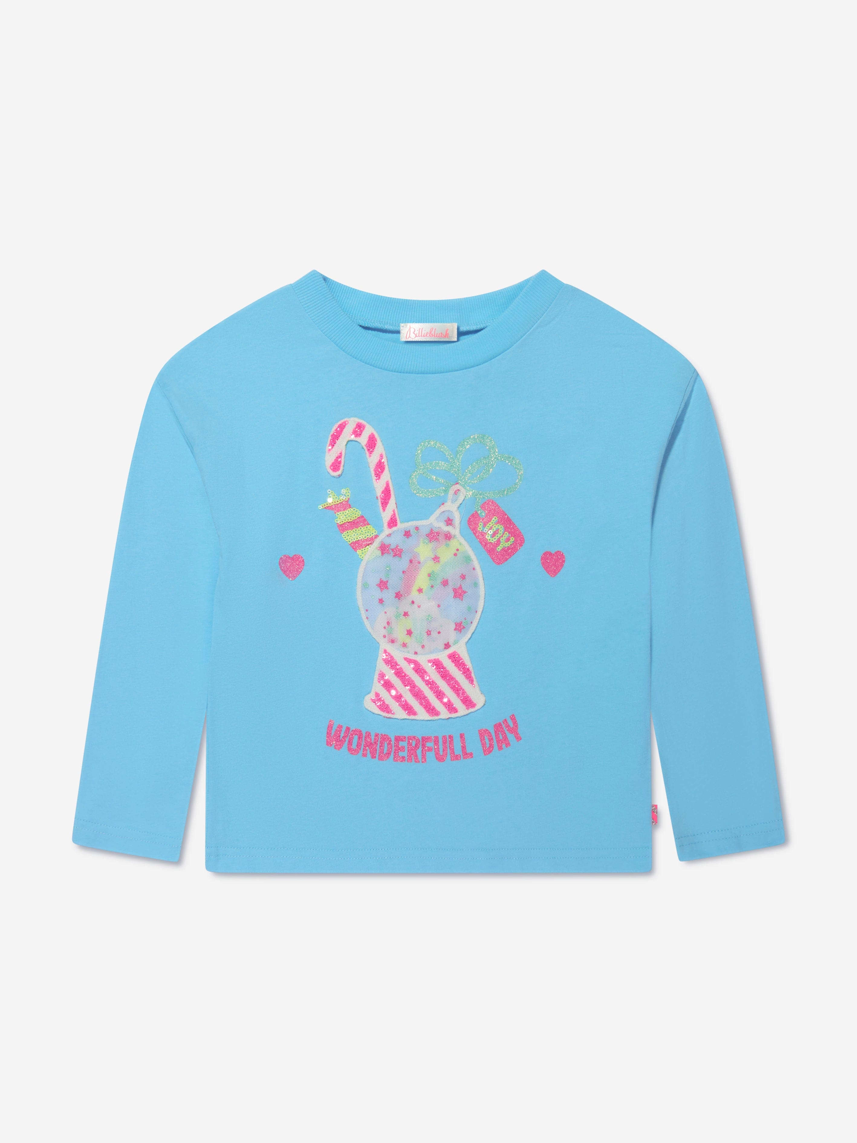Billieblush Girls Long Sleeve T-Shirt in Blue Cheap Pice Wholesale