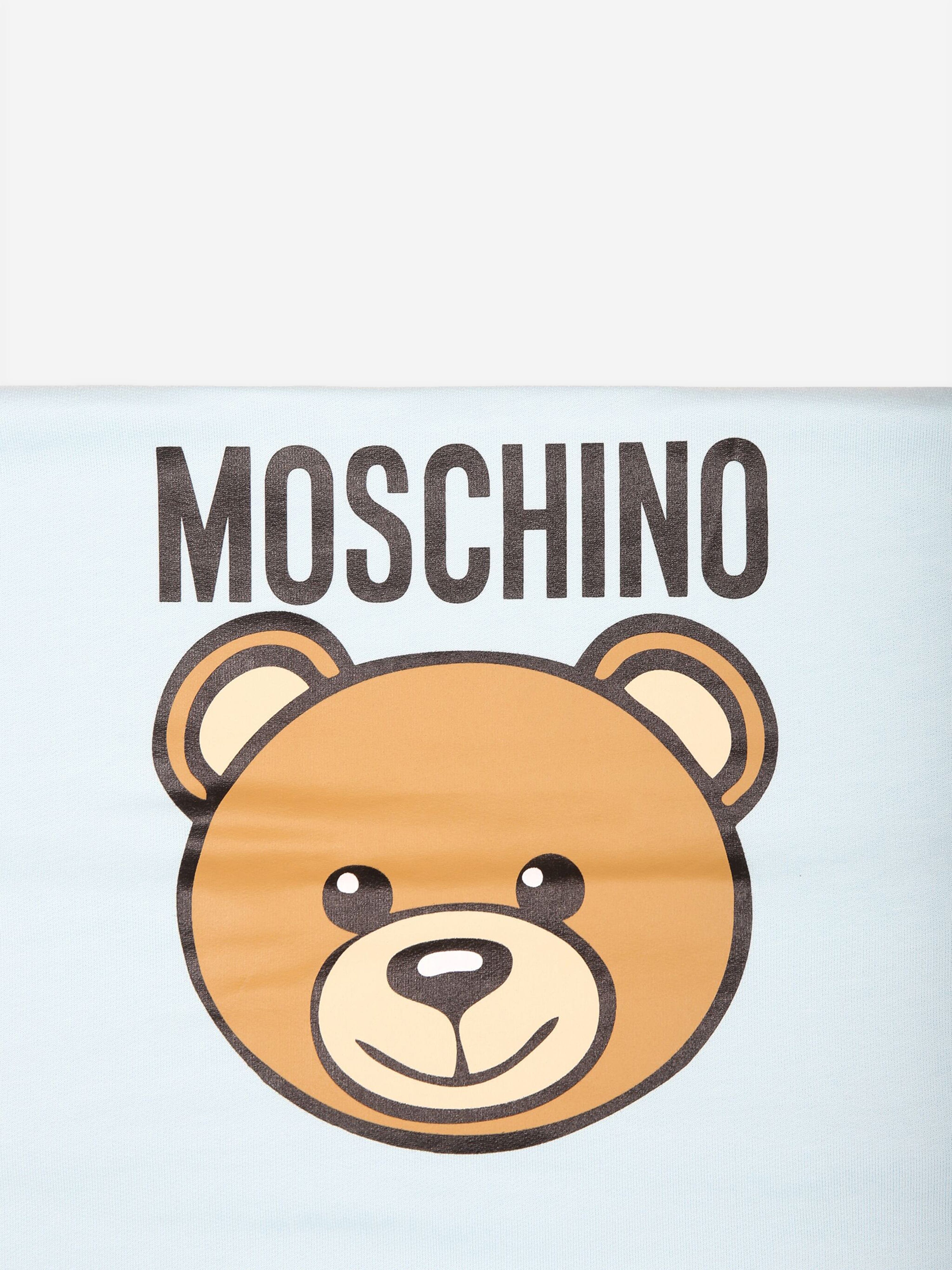 Moschino Baby Boys Bear Logo Blanket in Blue Limited Edition Online