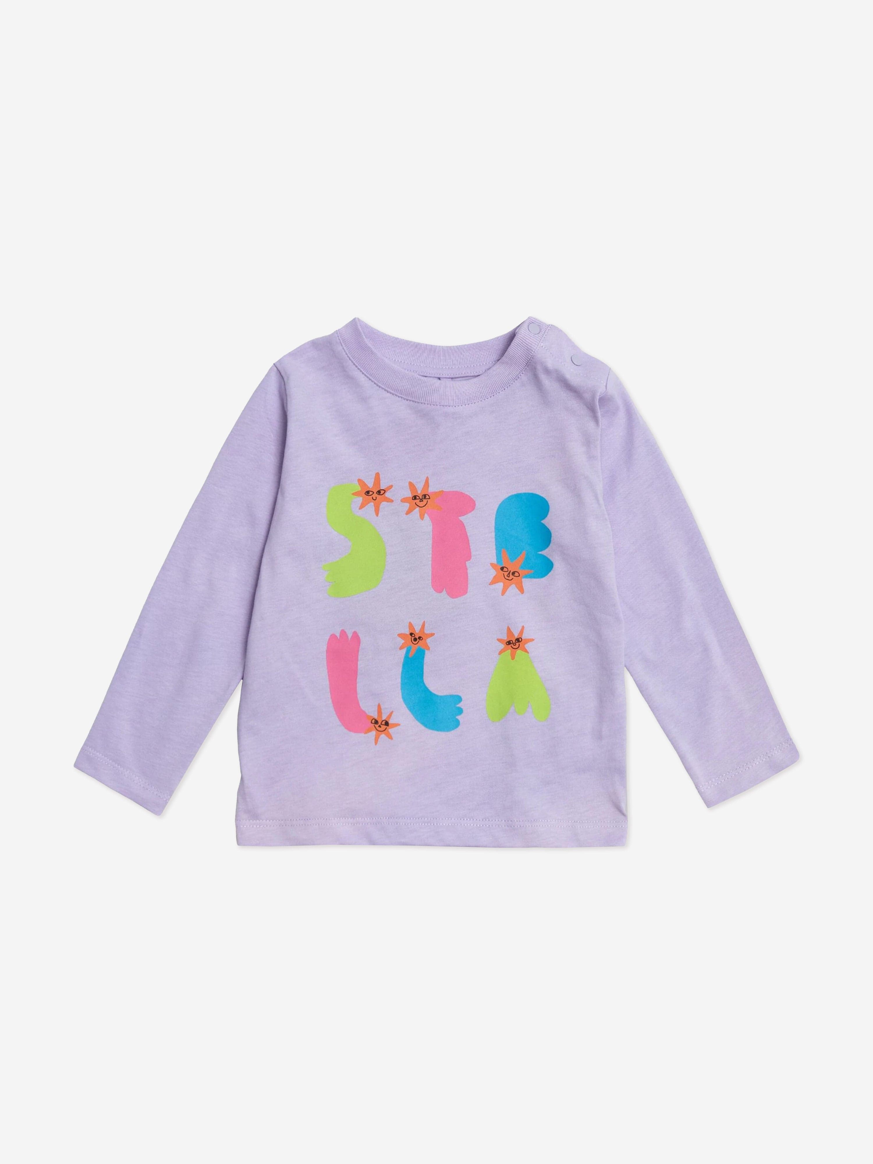 Stella McCartney Baby Girls Logo Long Sleeve T-Shirt in Purple Buy Cheap Explore