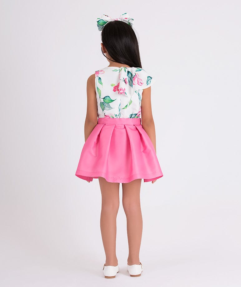 Mama Luma Girls Flared Classic Bow Skirt in Pink Discount Low Shipping Fee