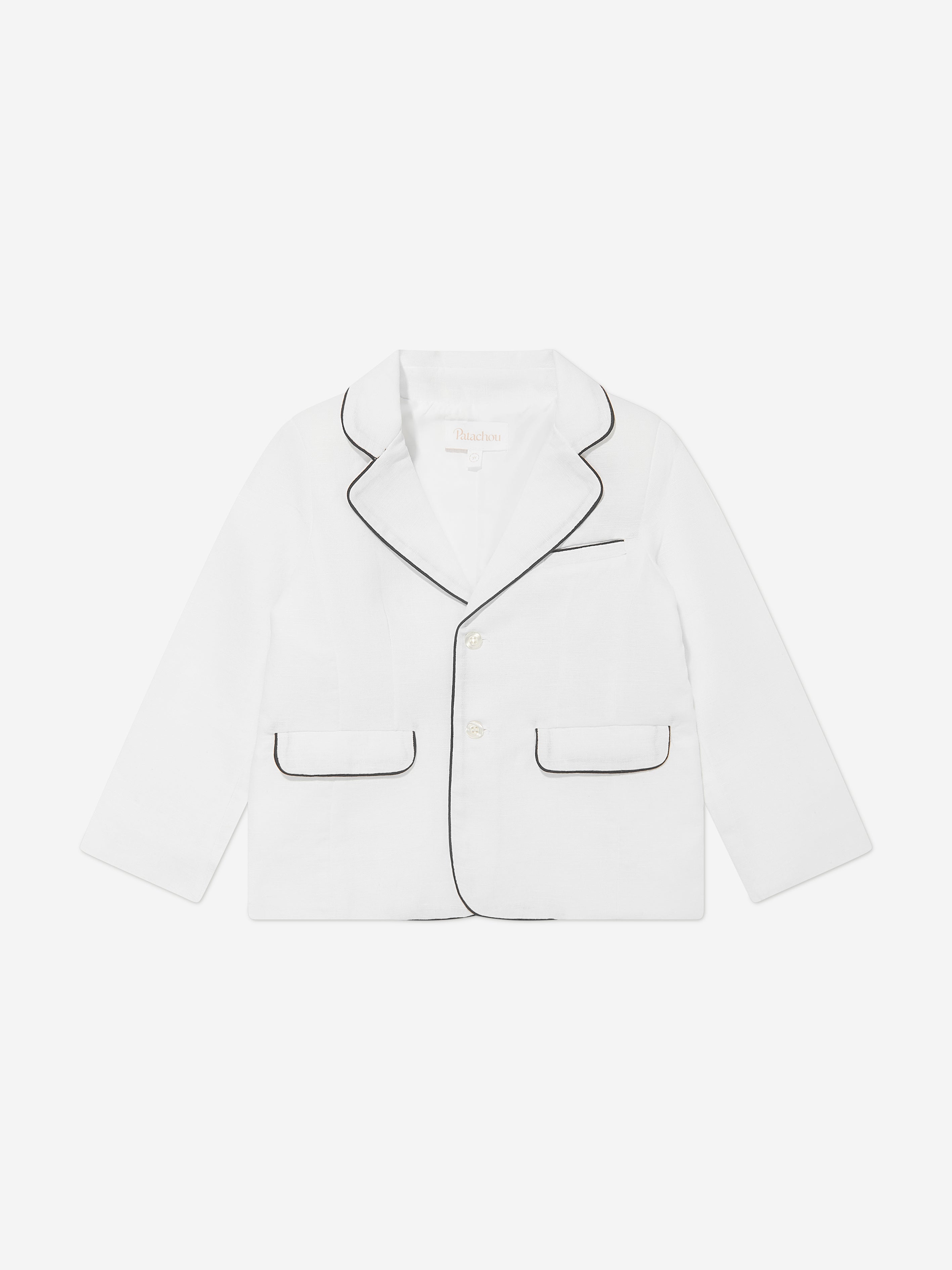 Patachou Boys Linen Blazer in White Discount Best Seller