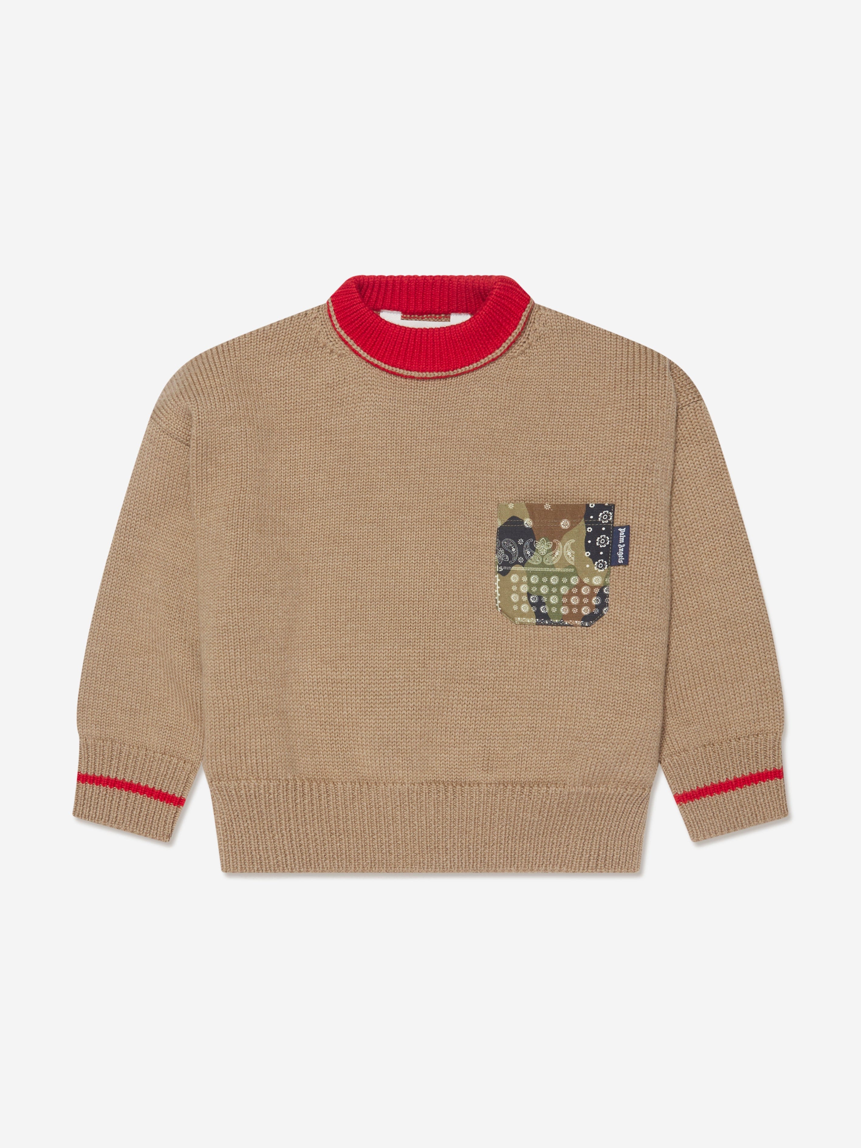 Palm Angels Boys Palm Brush Camo Jumper in Beige Discounts