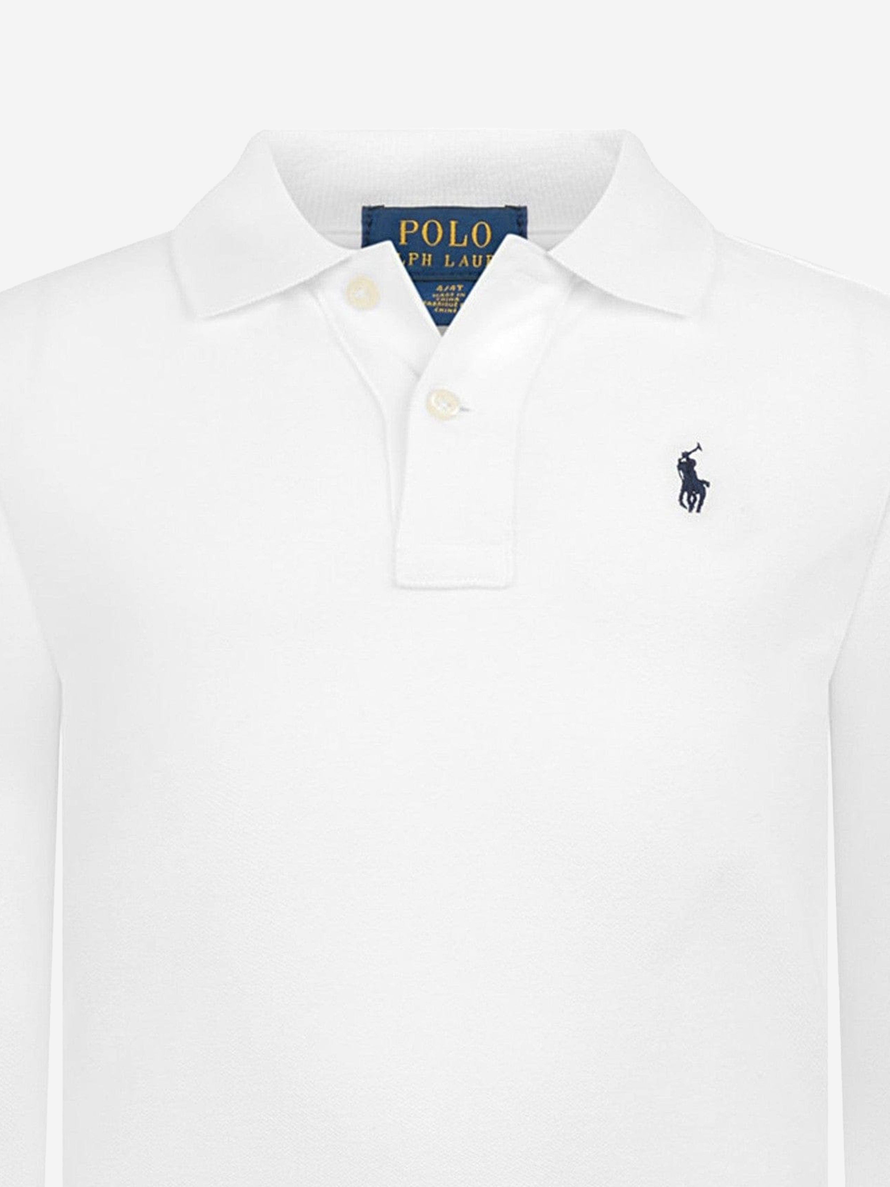 Ralph Lauren Boys Long Sleeve Polo Shirt in White Sale 2025