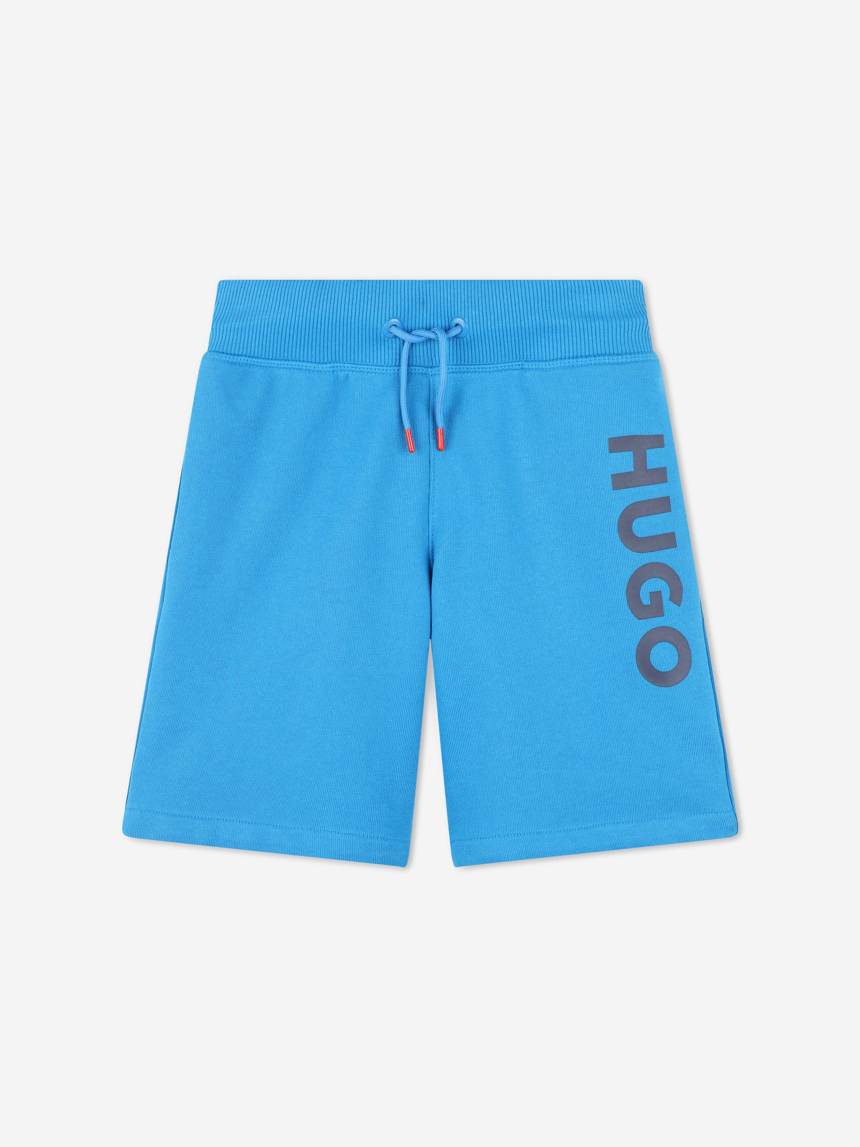 Hugo Boys Logo Print Shorts in Blue Quality Free Shipping Low Pice