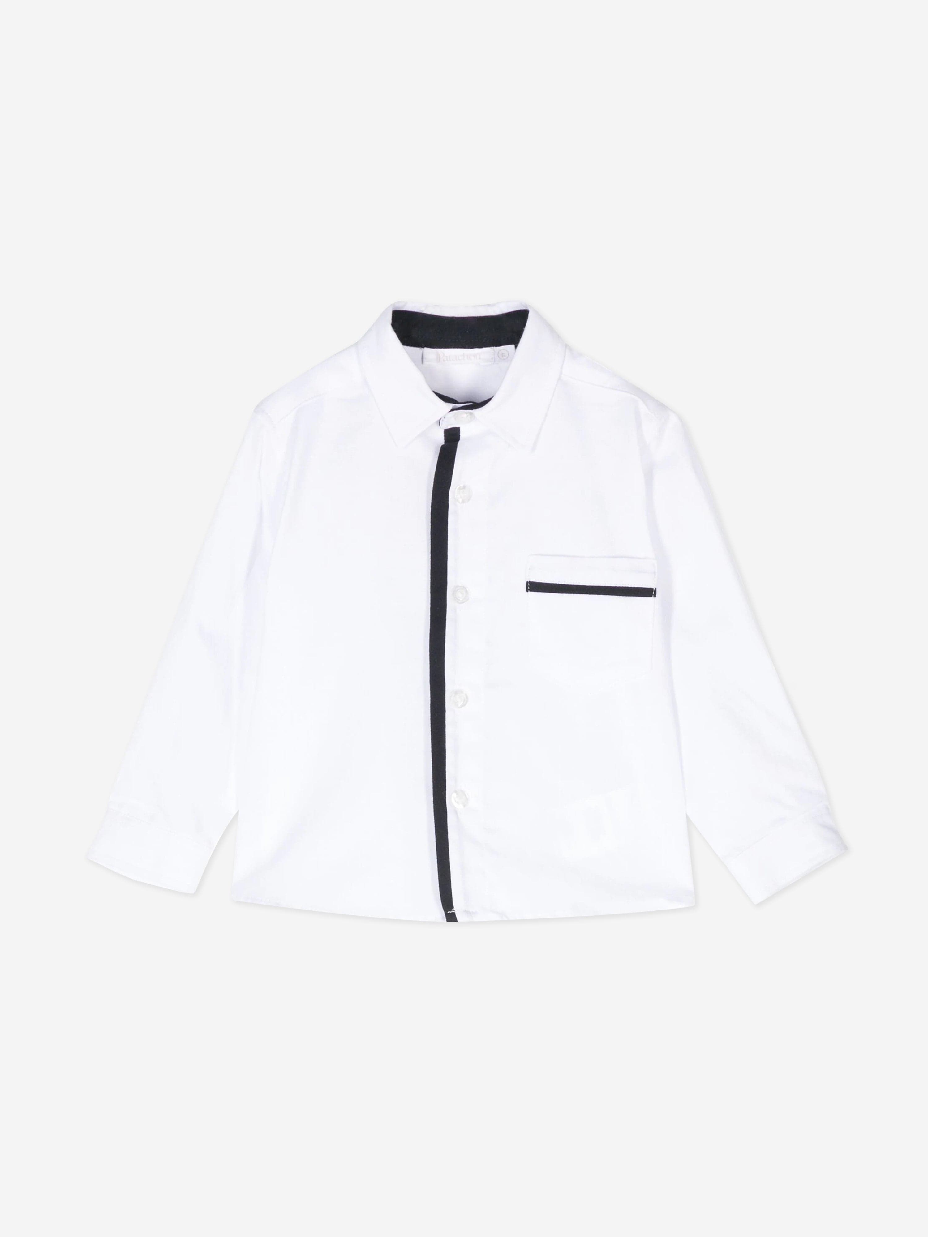 Patachou Baby Boys Cotton Shirt in White Online Online Clearance